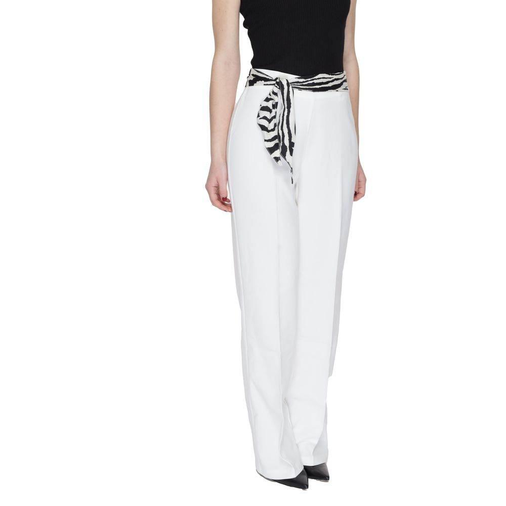 Only White Polyester Jeans & Pant - Hilstor