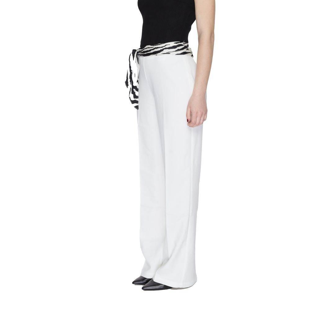 Only White Polyester Jeans & Pant - Hilstor
