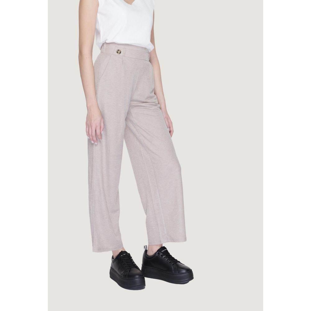 Jacqueline De Yong Gray Viscose Pant - Hilstor