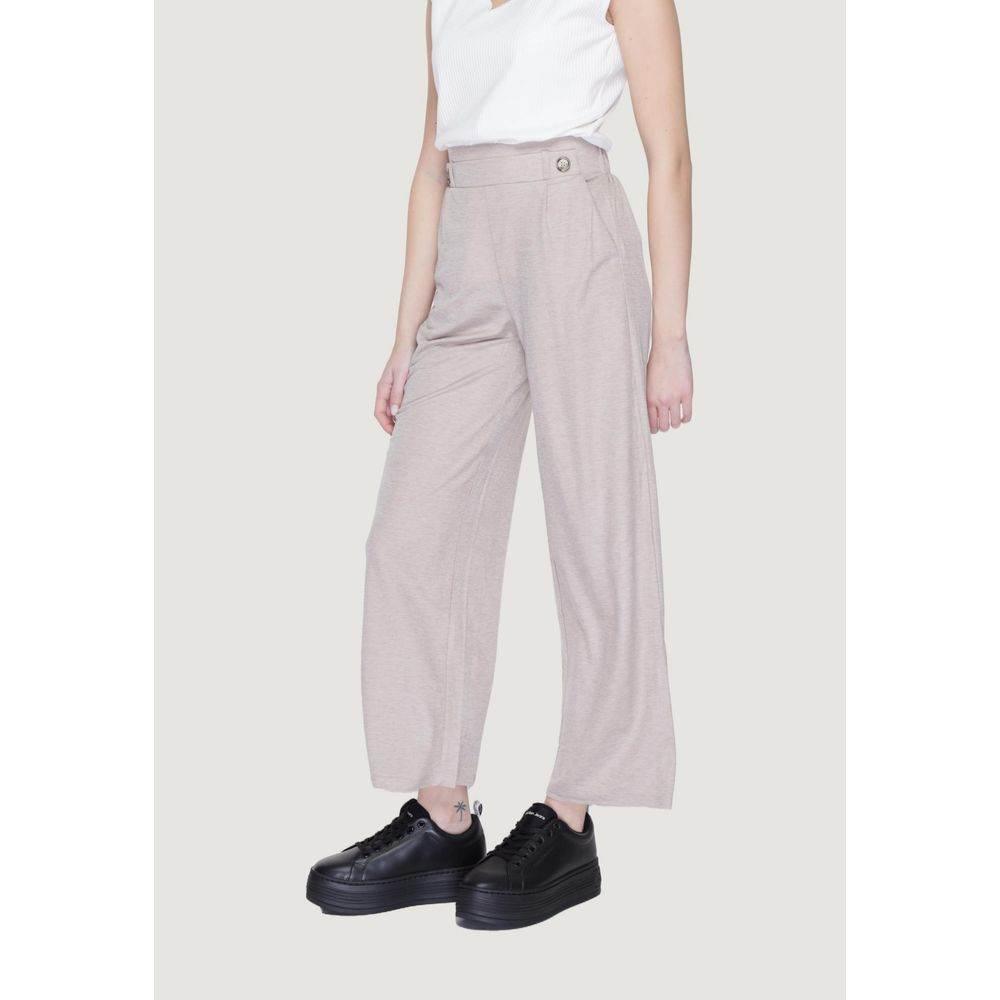 Jacqueline De Yong Gray Viscose Pant - Hilstor