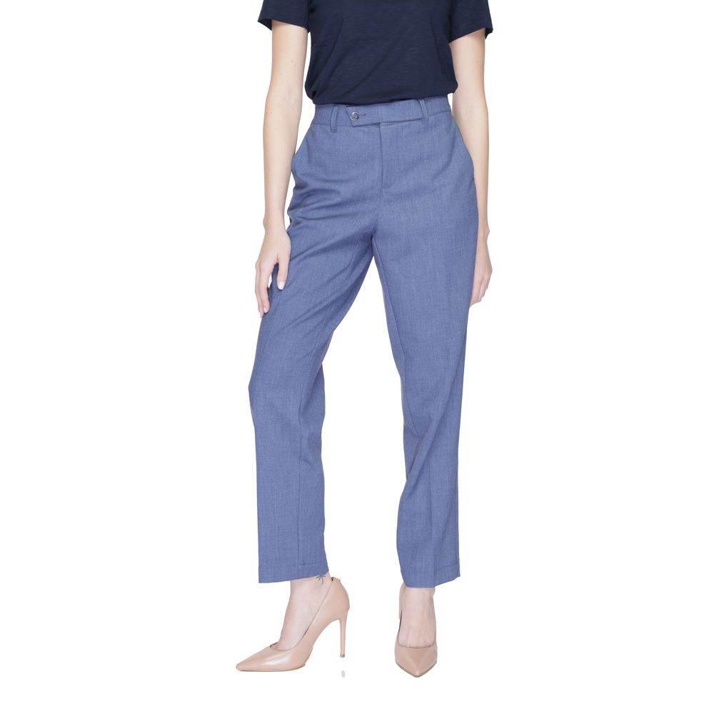 Street One Blue Polyester Pant - Hilstor