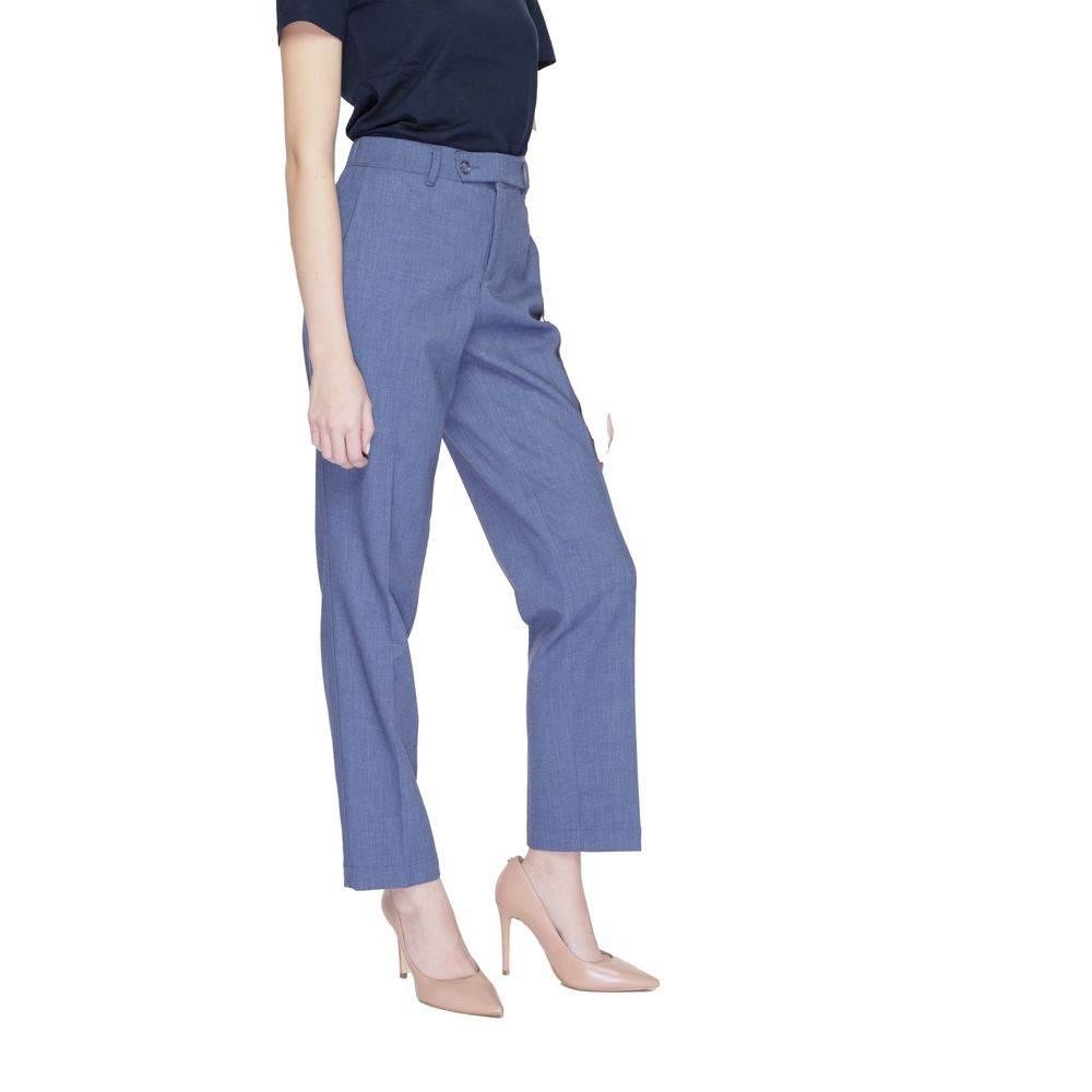 Street One Blue Polyester Pant - Hilstor