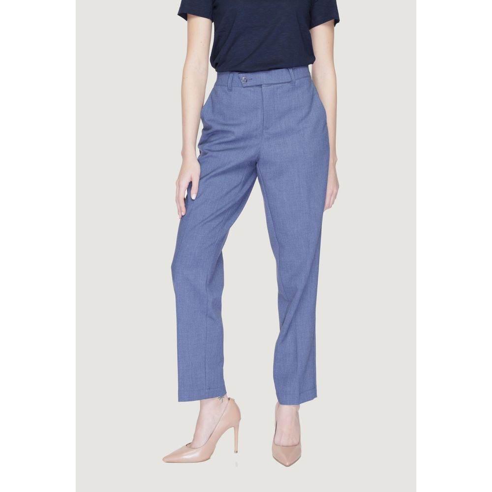 Street One Blue Polyester Pant - Hilstor