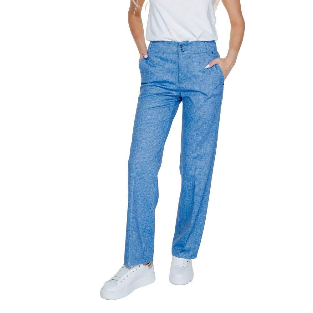 Street One Blue Polyester Pant - Hilstor