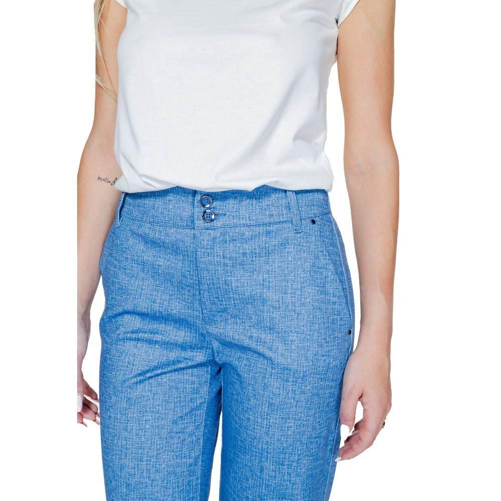 Street One Blue Polyester Pant - Hilstor