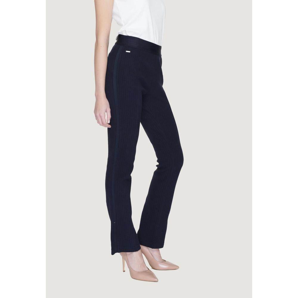 Street One Blue Cotton Pant - Hilstor