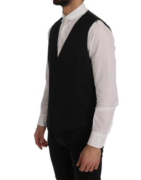 Dolce & Gabbana Black STAFF Cotton Vest - Hilstor