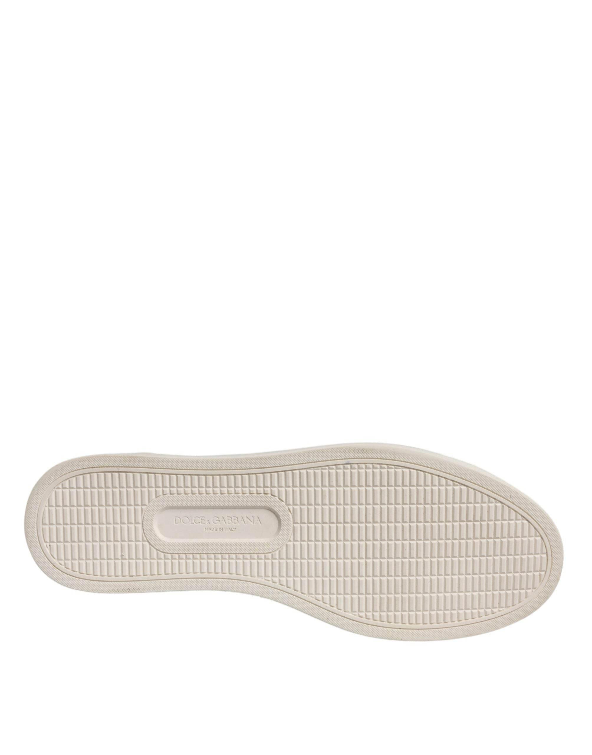 Dolce & Gabbana White Leather Mid Top Men Sneakers Shoes - Hilstor