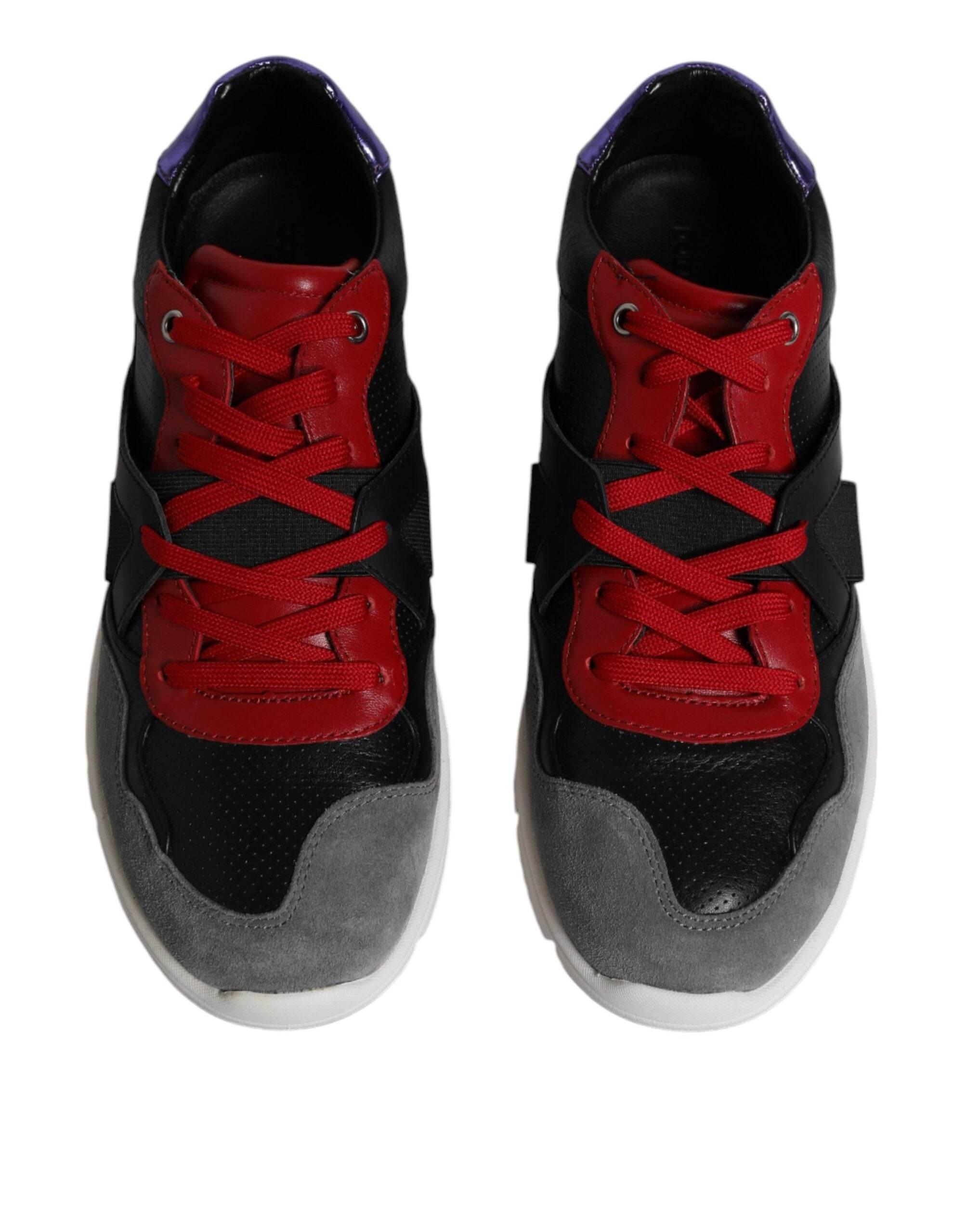 Dolce & Gabbana Multicolor Leather Suede Low Top Sneakers Shoes - Hilstor