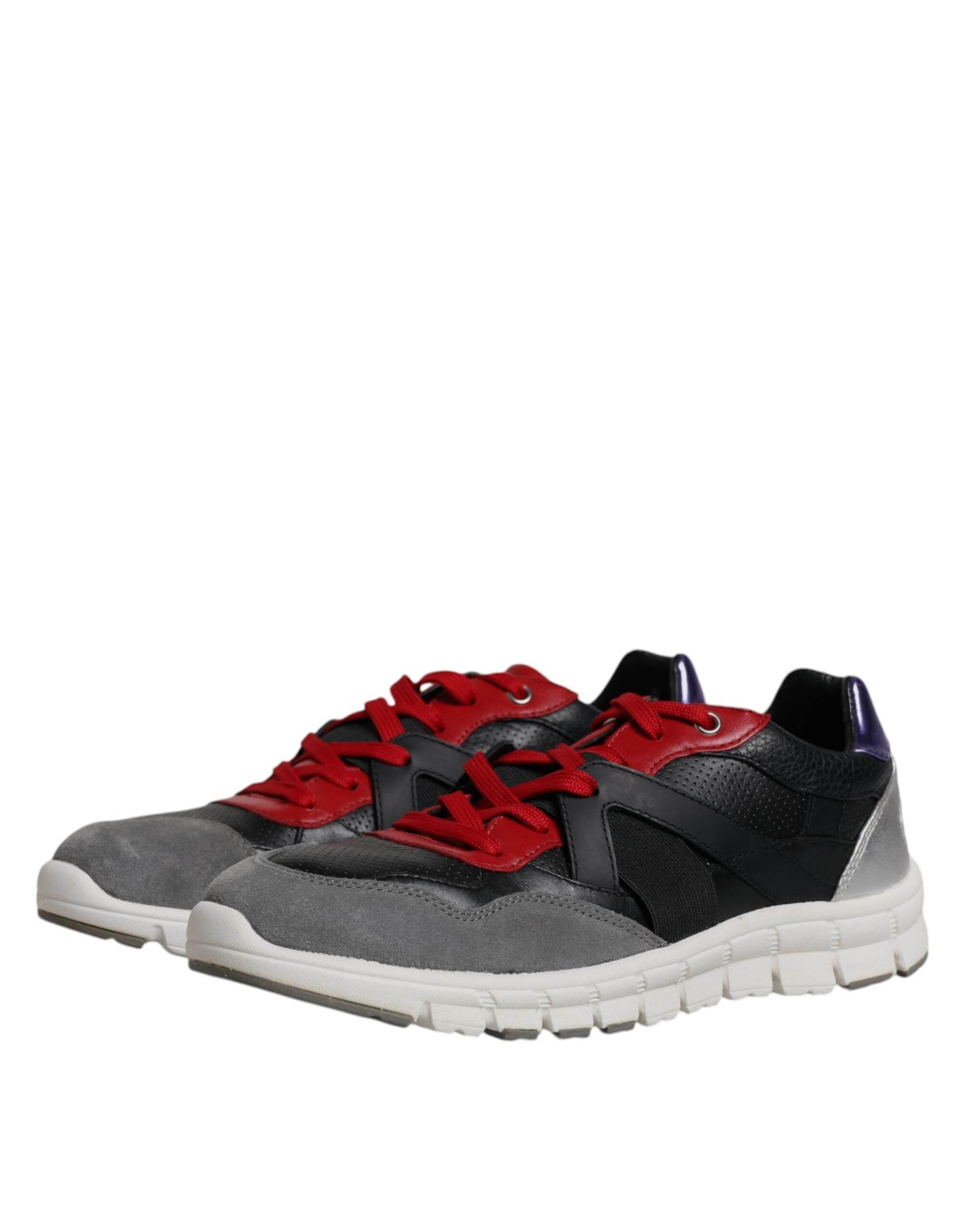 Dolce & Gabbana Multicolor Leather Suede Low Top Sneakers Shoes - Hilstor