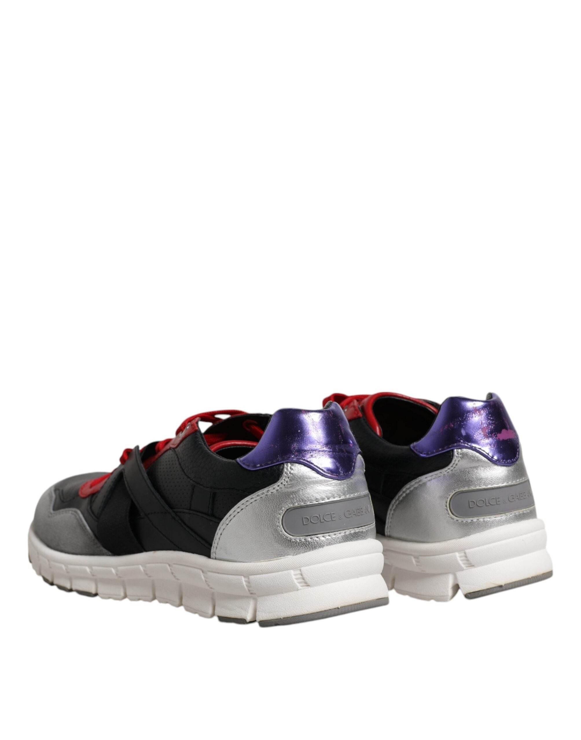 Dolce & Gabbana Multicolor Leather Suede Low Top Sneakers Shoes - Hilstor