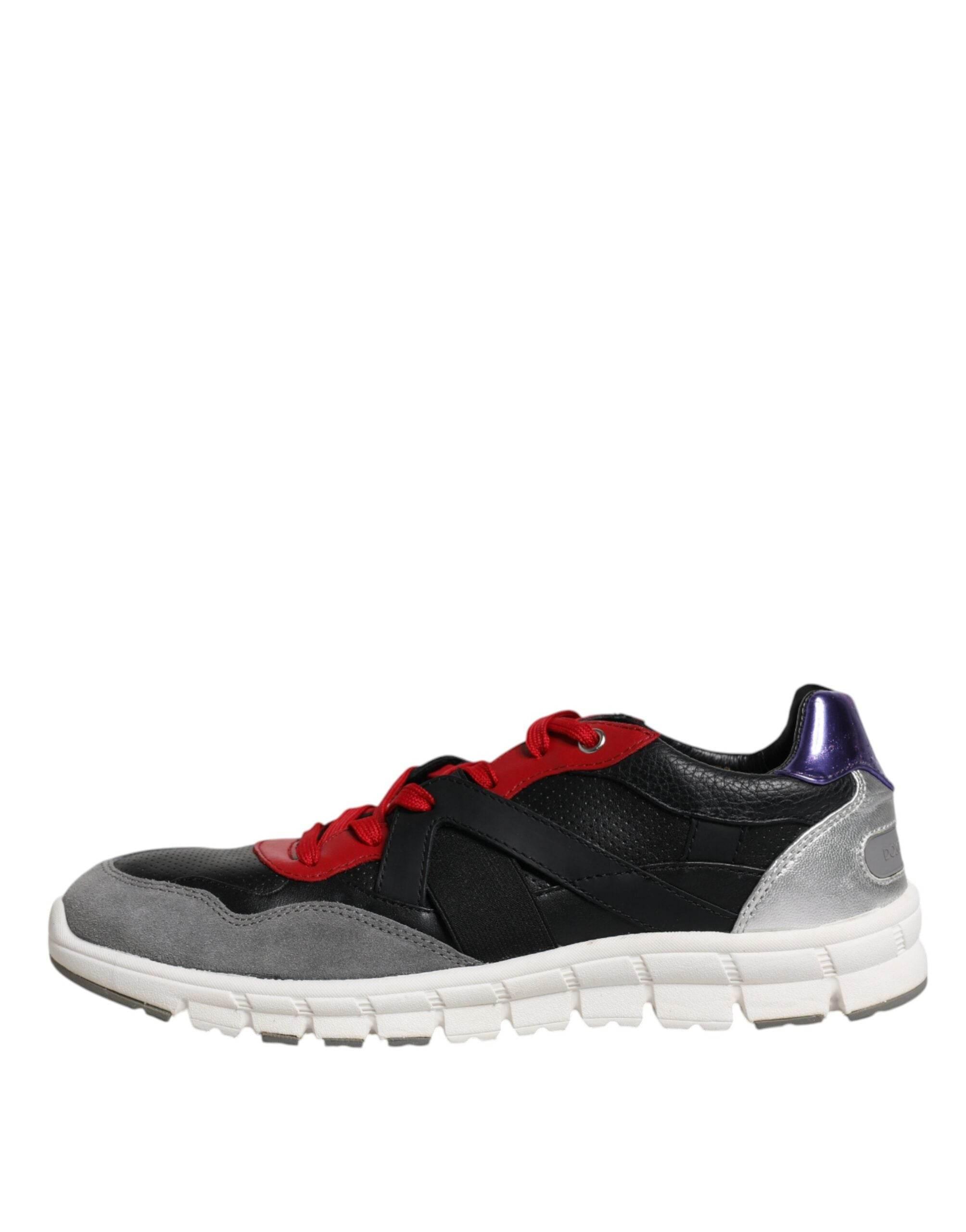 Dolce & Gabbana Multicolor Leather Suede Low Top Sneakers Shoes - Hilstor