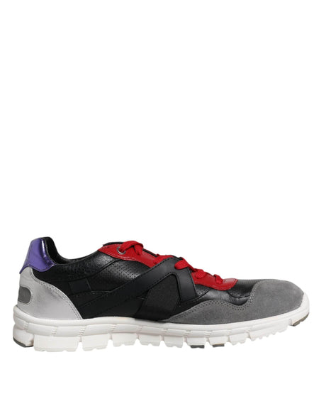 Dolce & Gabbana Multicolor Leather Suede Low Top Sneakers Shoes - Hilstor
