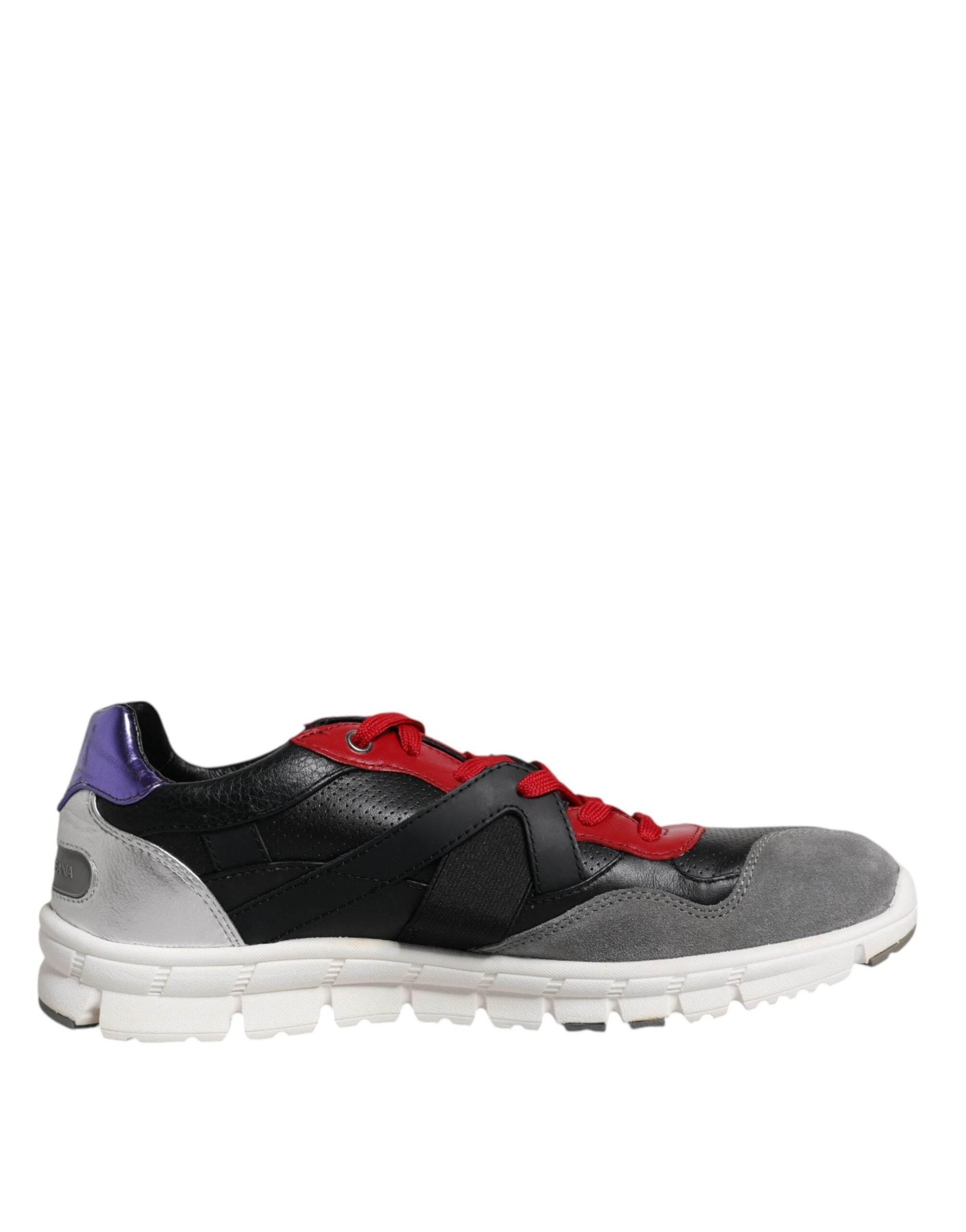 Dolce & Gabbana Multicolor Leather Suede Low Top Sneakers Shoes - Hilstor