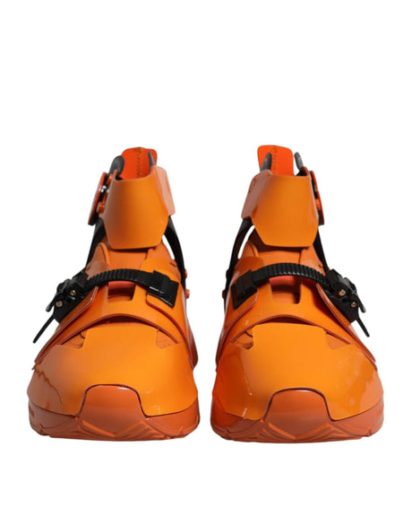 Dolce & Gabbana Orange Multi Panel Chunky High Top Sneakers Shoes - Hilstor