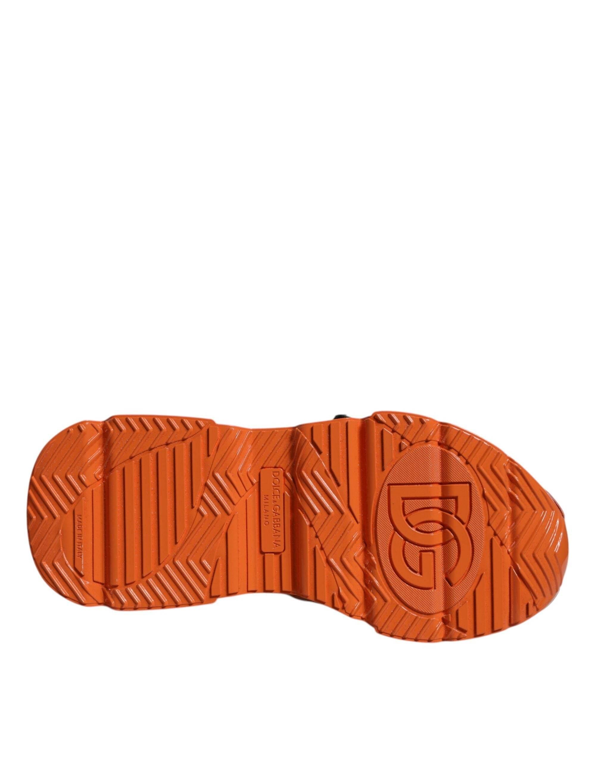 Dolce & Gabbana Orange Multi Panel Chunky High Top Sneakers Shoes - Hilstor