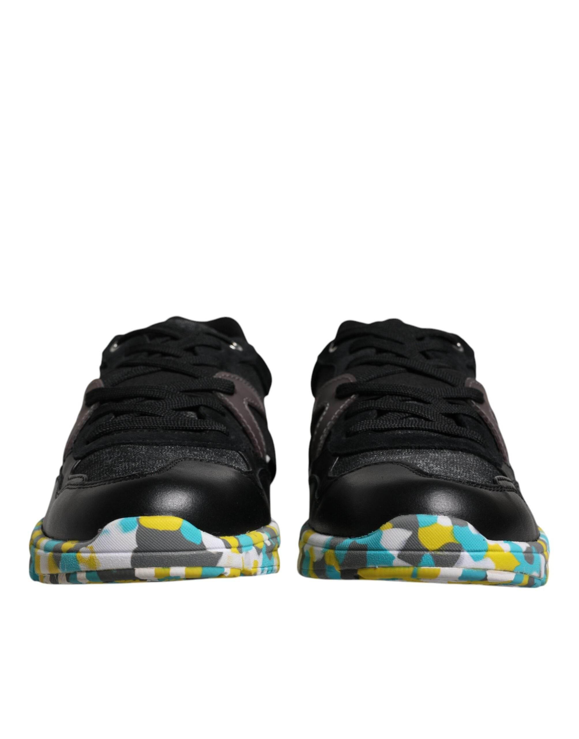 Dolce & Gabbana Black Polyester Low Top Men Sneakers Shoes - Hilstor