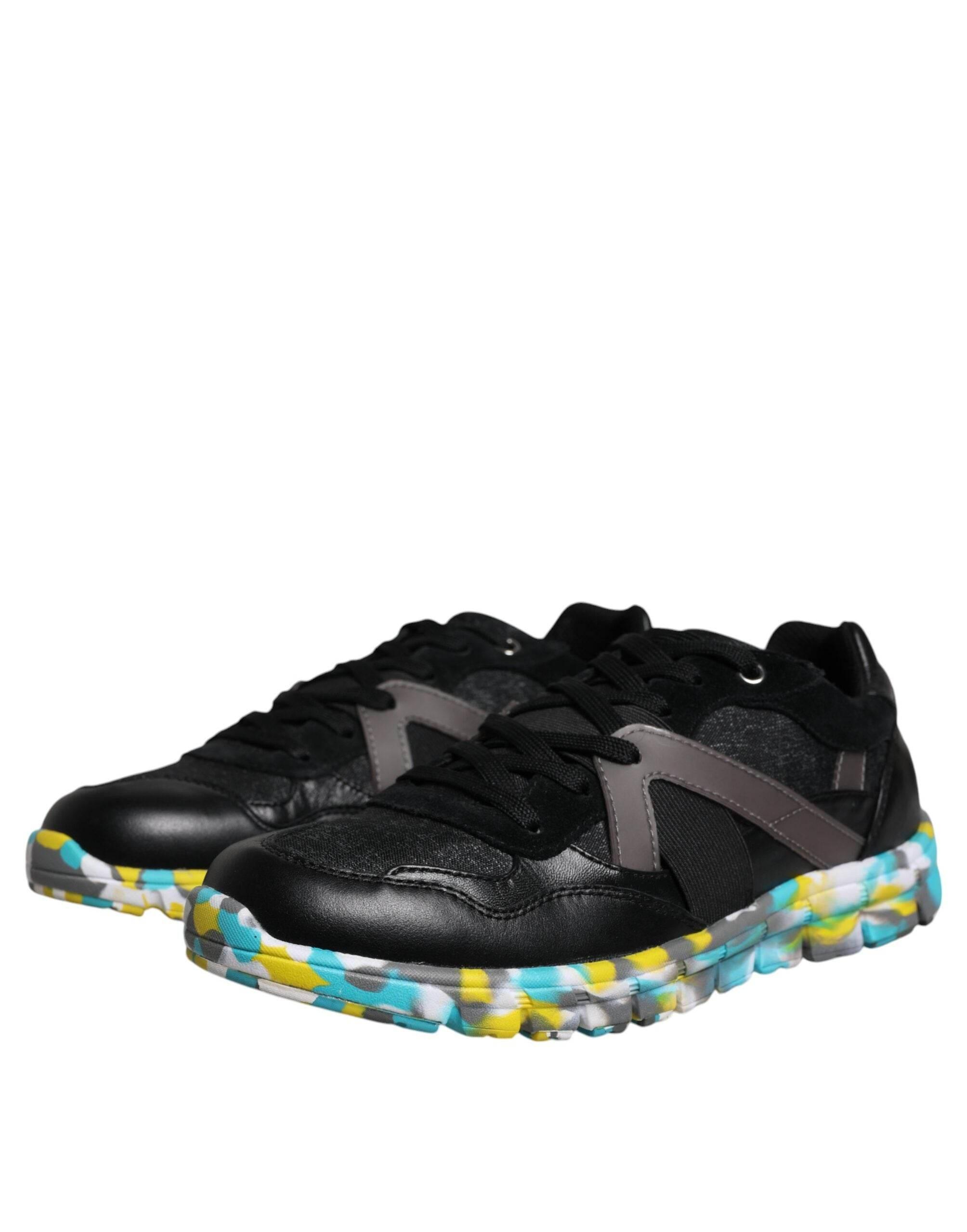 Dolce & Gabbana Black Polyester Low Top Men Sneakers Shoes - Hilstor