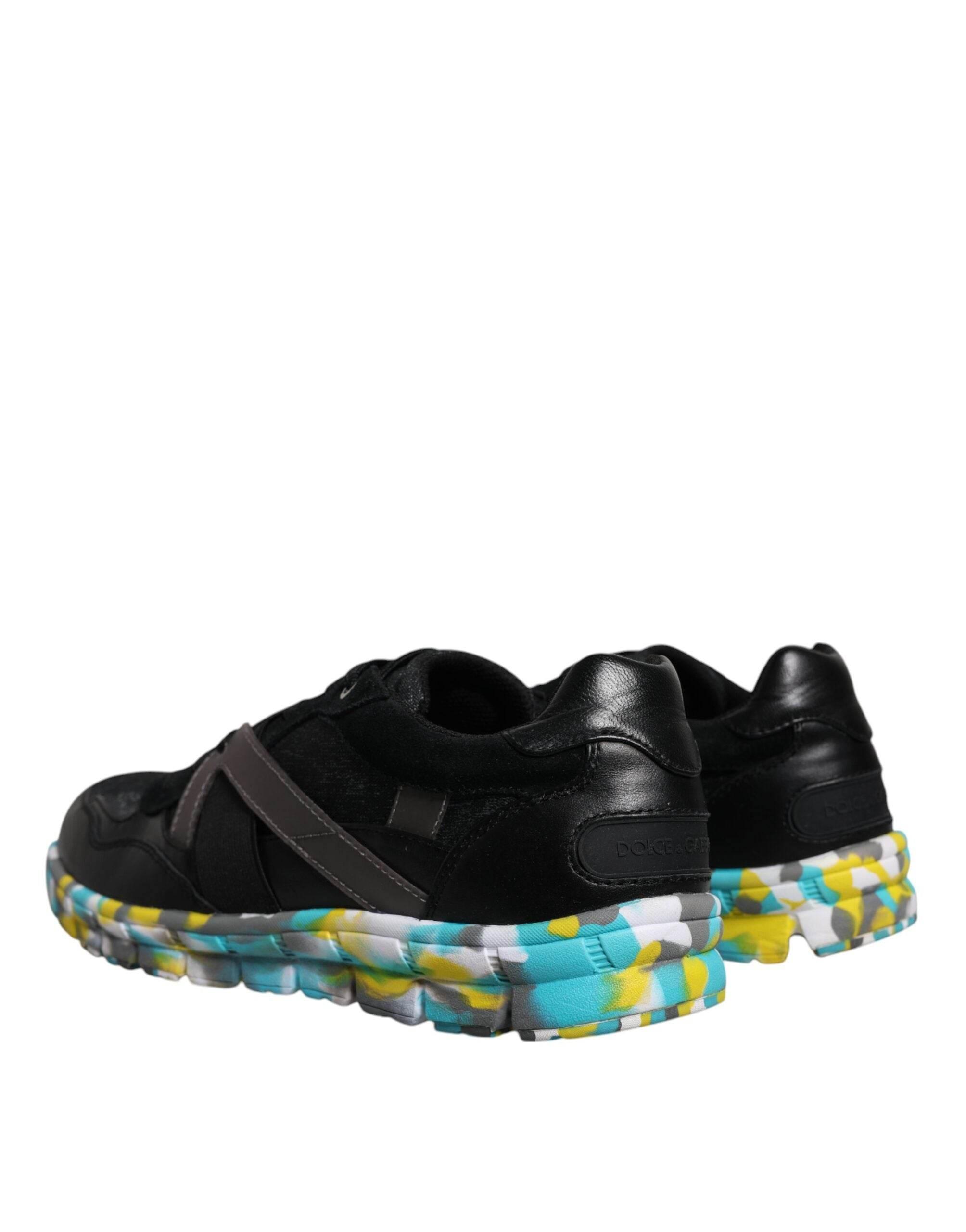 Dolce & Gabbana Black Polyester Low Top Men Sneakers Shoes - Hilstor