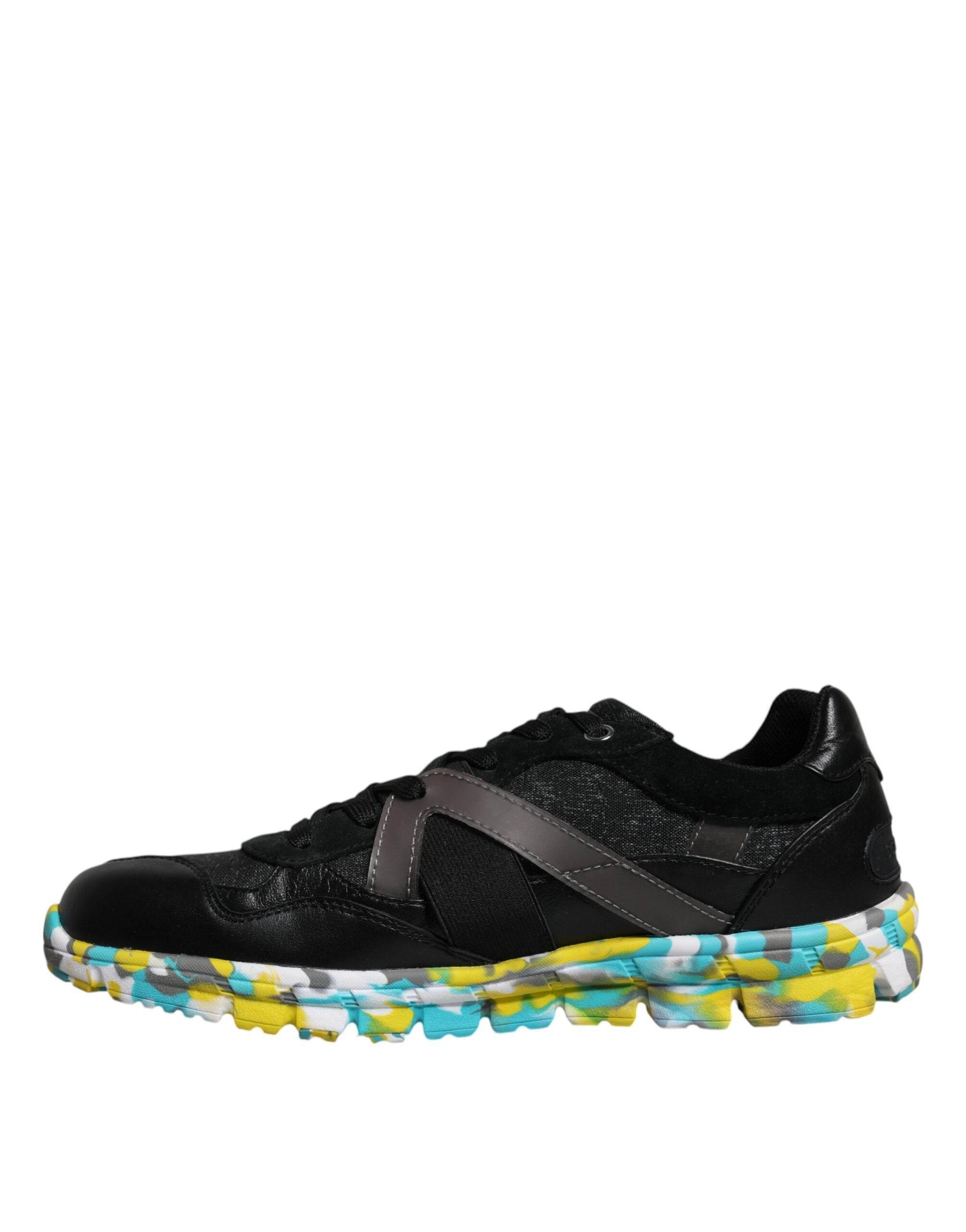 Dolce & Gabbana Black Polyester Low Top Men Sneakers Shoes - Hilstor