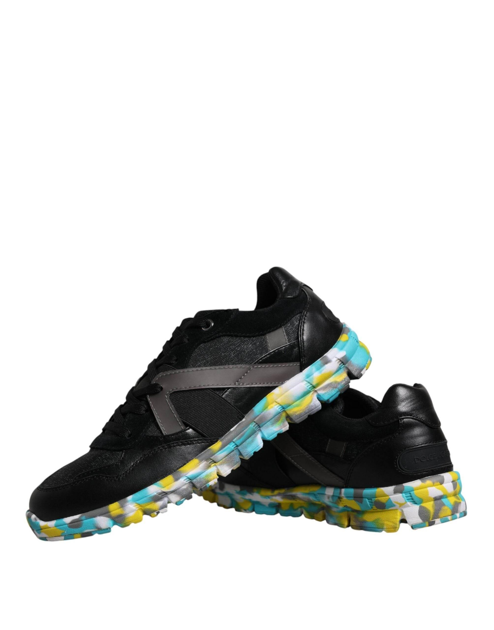 Dolce & Gabbana Black Polyester Low Top Men Sneakers Shoes - Hilstor