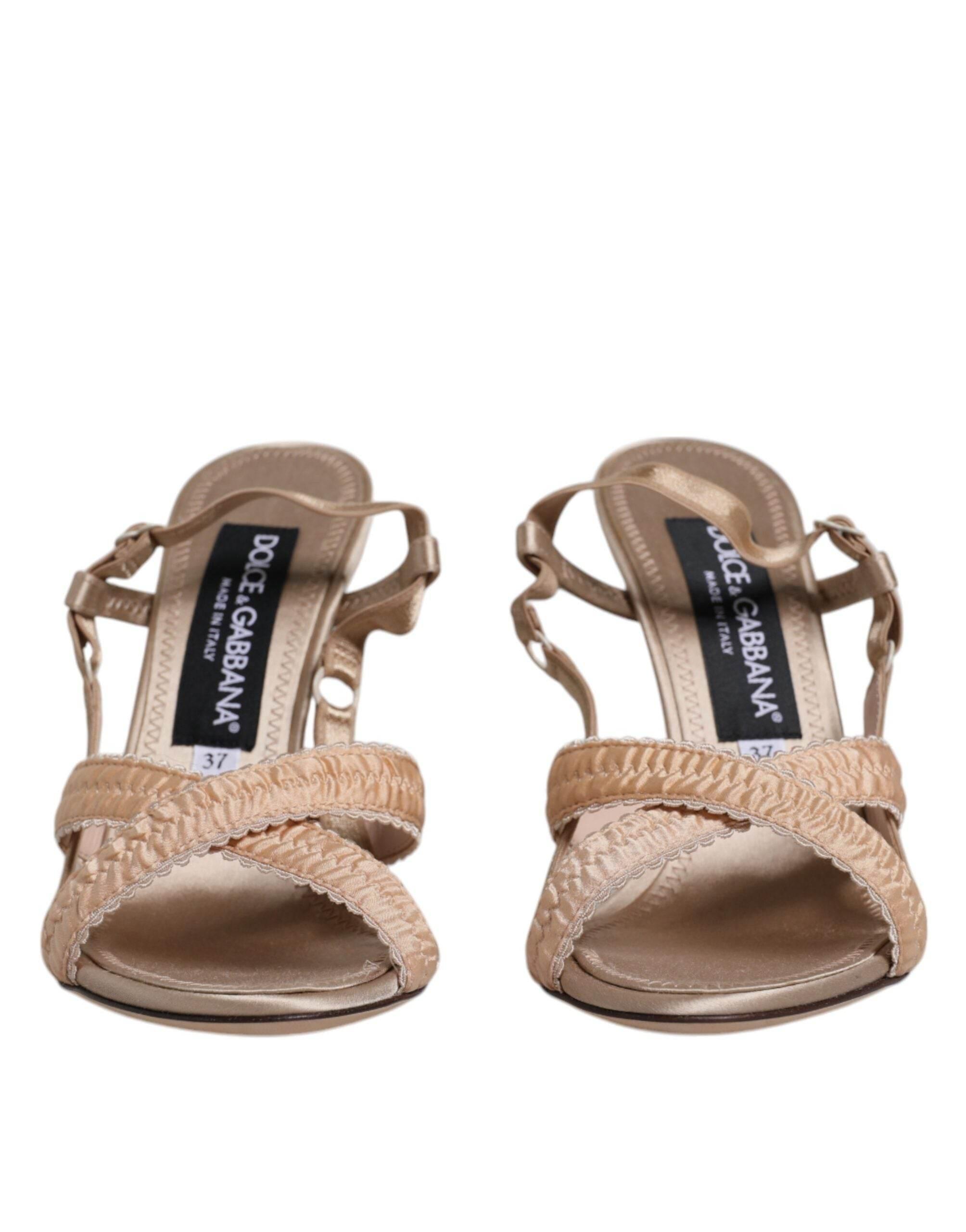 Dolce & Gabbana Beige Keira Slingback Heels Sandals Shoes - Hilstor