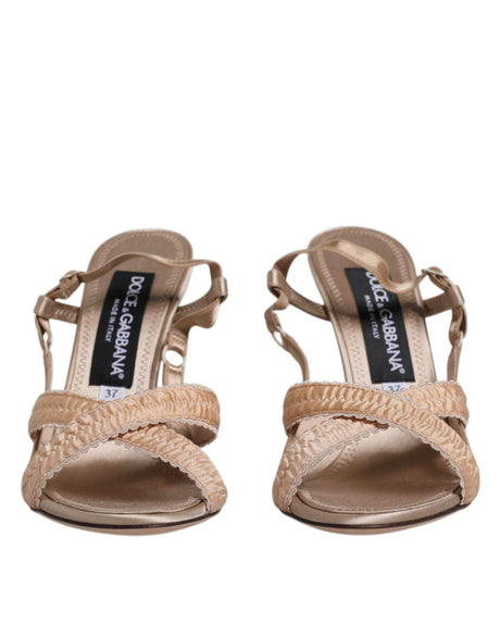 Dolce & Gabbana Beige Keira Slingback Heels Sandals Shoes - Hilstor