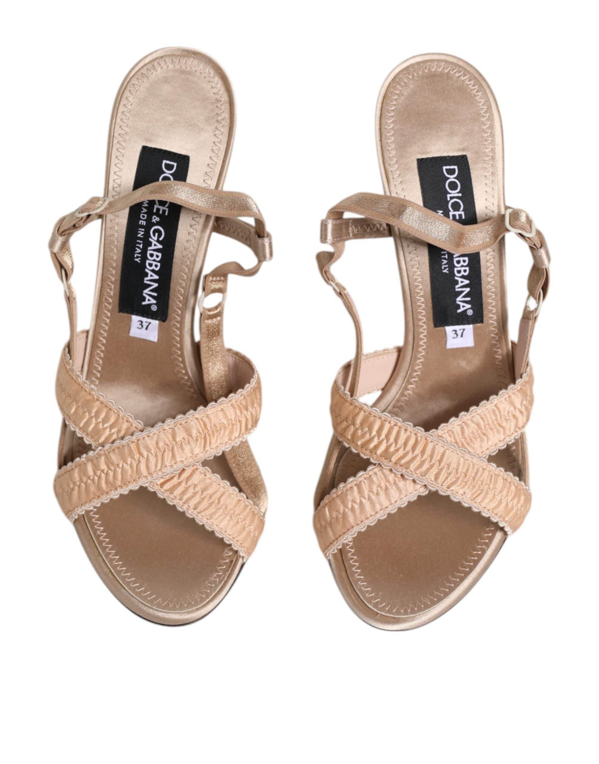 Dolce & Gabbana Beige Keira Slingback Heels Sandals Shoes - Hilstor