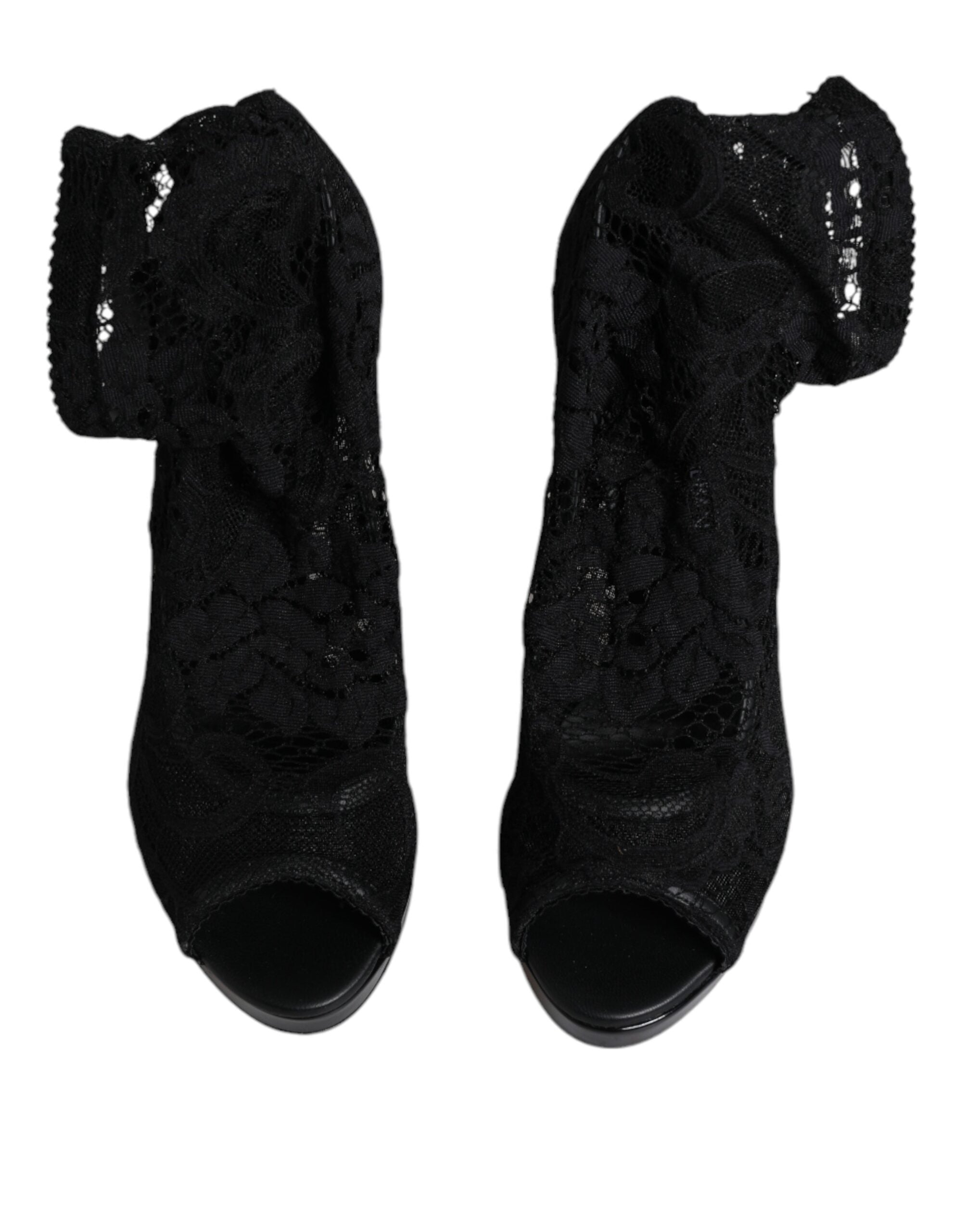 Dolce &amp; Gabbana Sort Stretch Taormina blondestøvler Sko