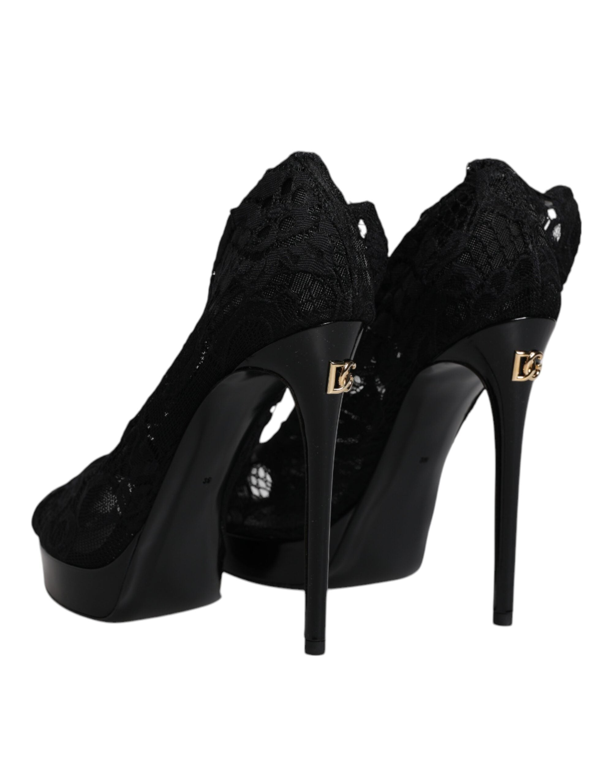 Dolce &amp; Gabbana Sort Stretch Taormina blondestøvler Sko
