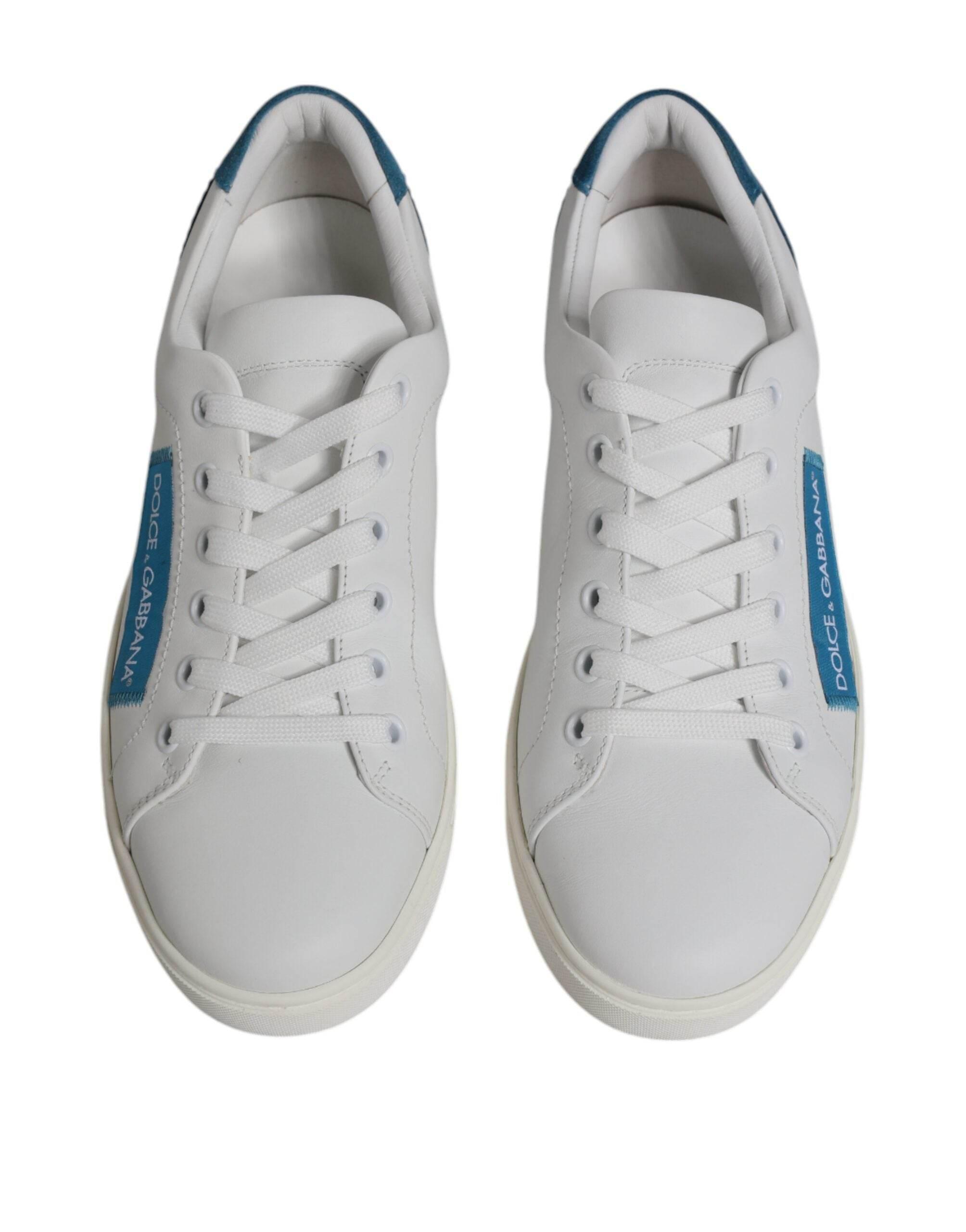 Dolce & Gabbana White London Calf Leather Sneakers Shoes - Hilstor