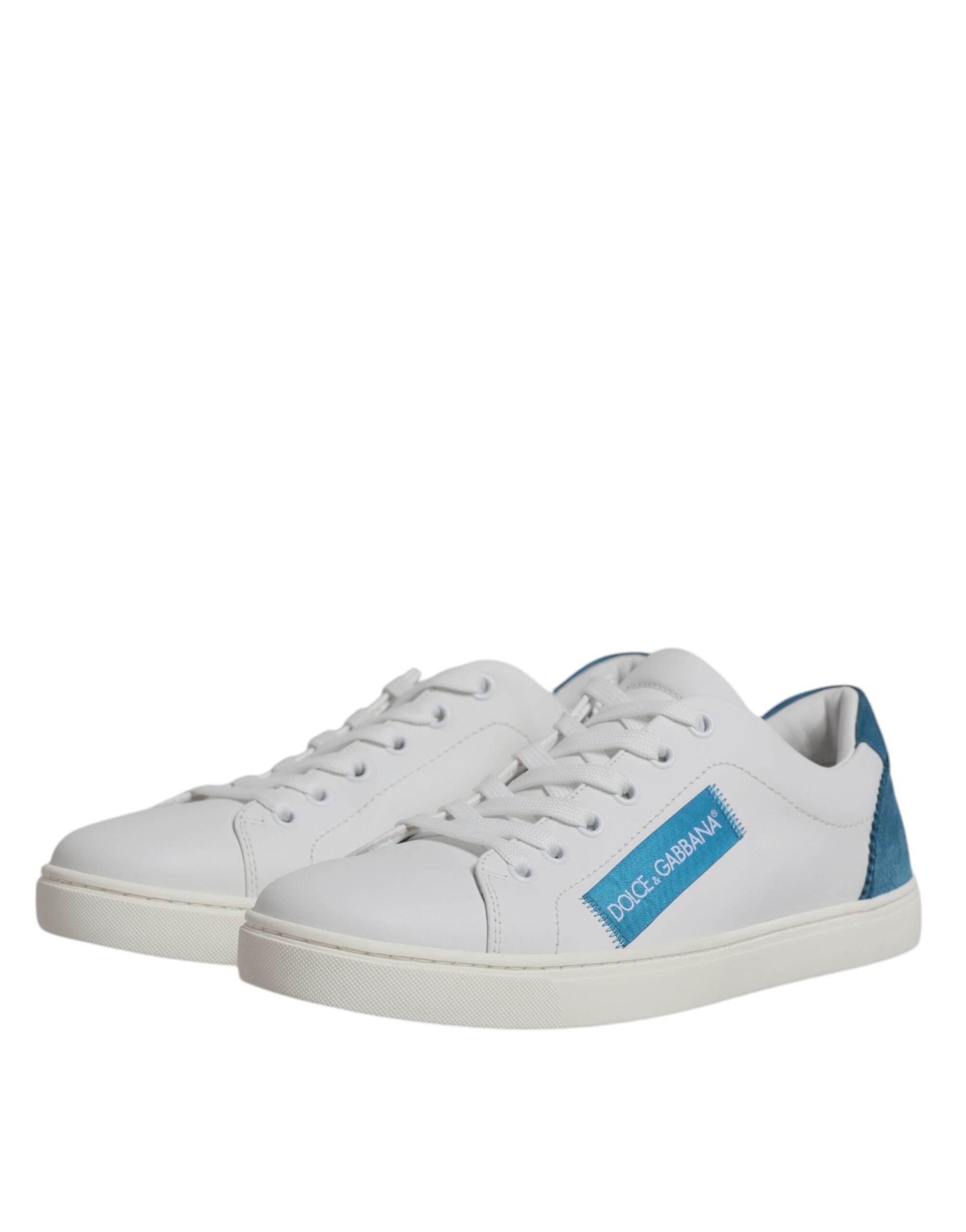Dolce & Gabbana White London Calf Leather Sneakers Shoes - Hilstor