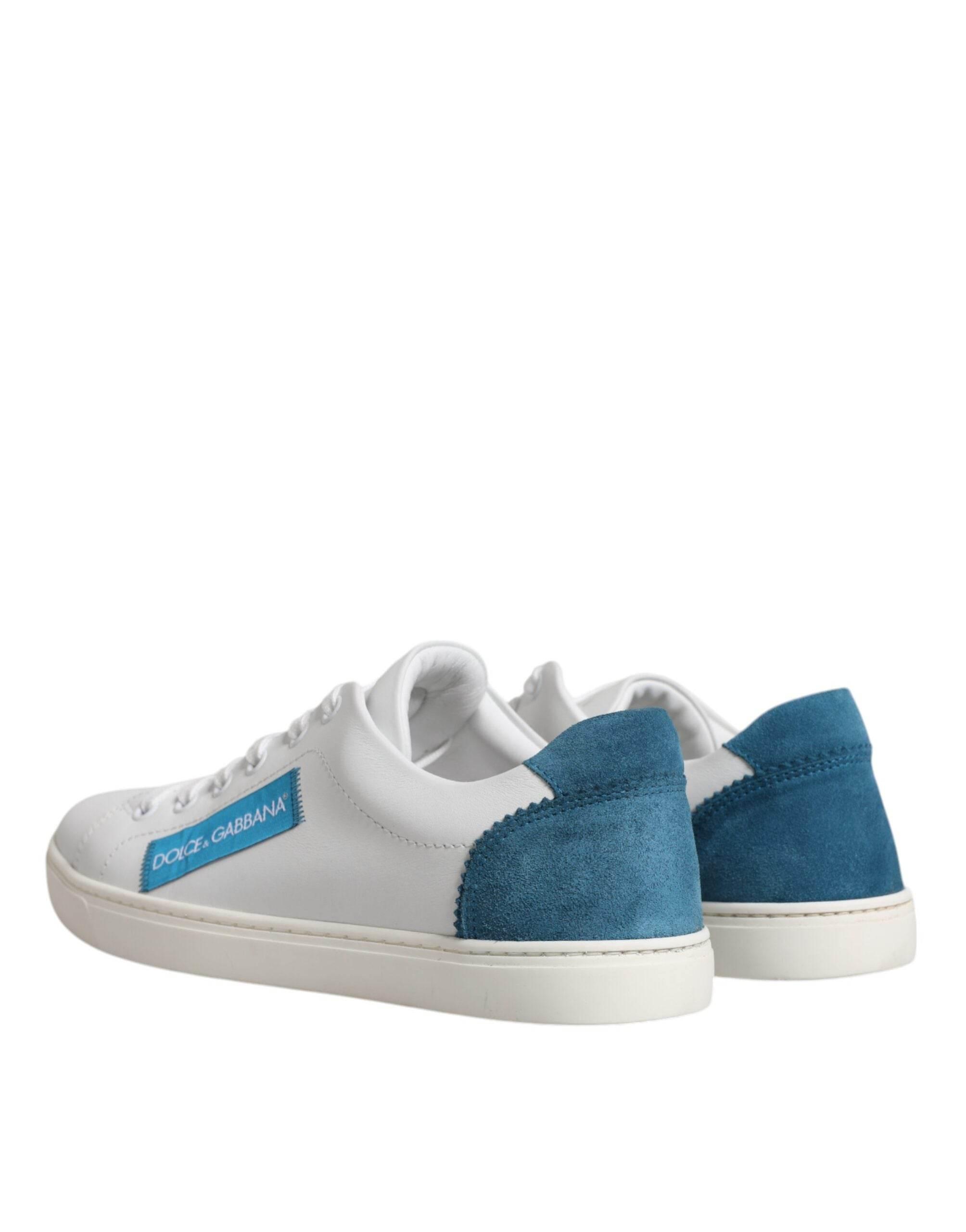 Dolce & Gabbana White London Calf Leather Sneakers Shoes - Hilstor