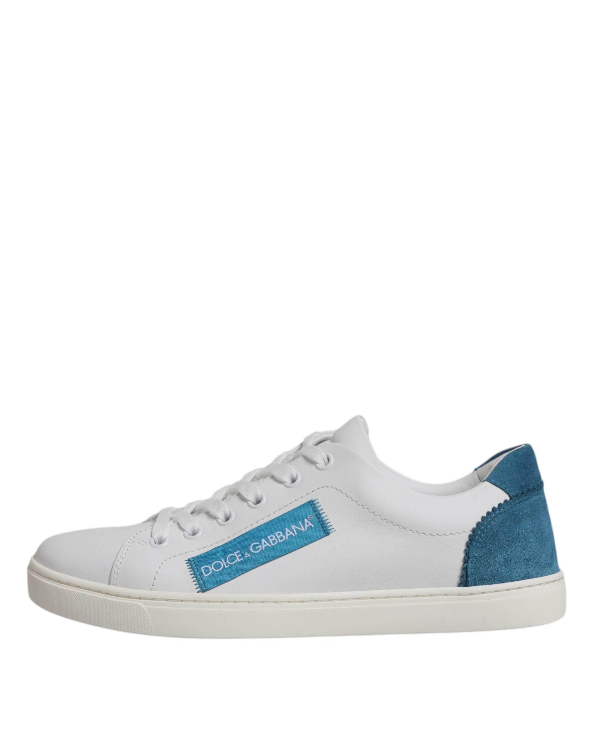 Dolce & Gabbana White London Calf Leather Sneakers Shoes - Hilstor