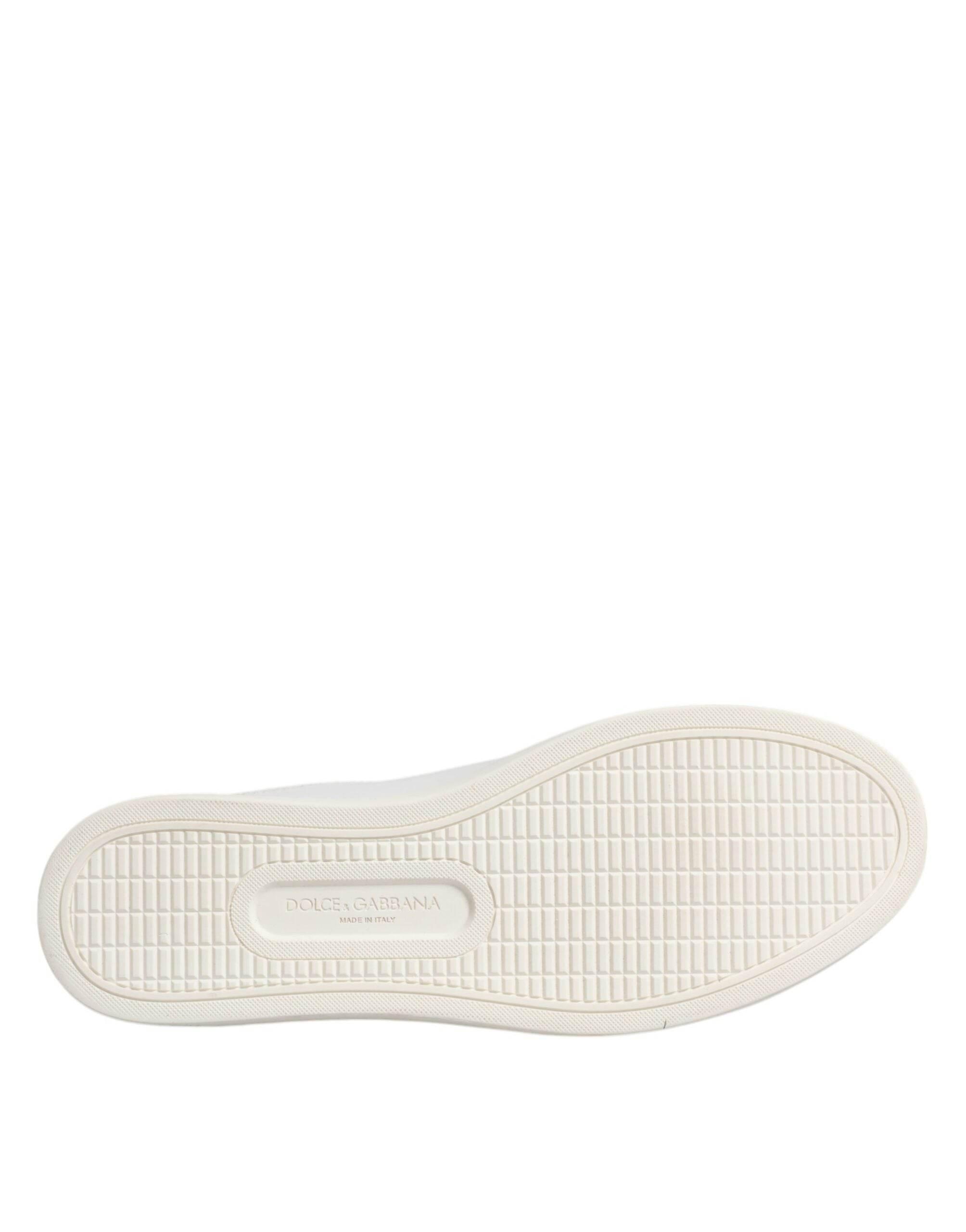 Dolce & Gabbana White London Calf Leather Sneakers Shoes - Hilstor
