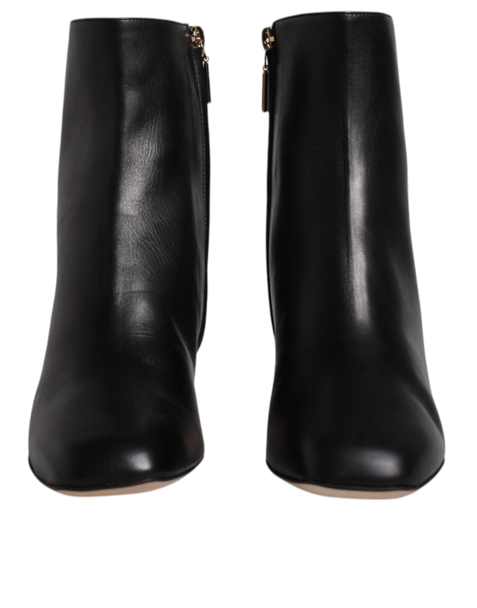 Dolce &amp; Gabbana Black Jackie Læder Mid Calf Boots Sko