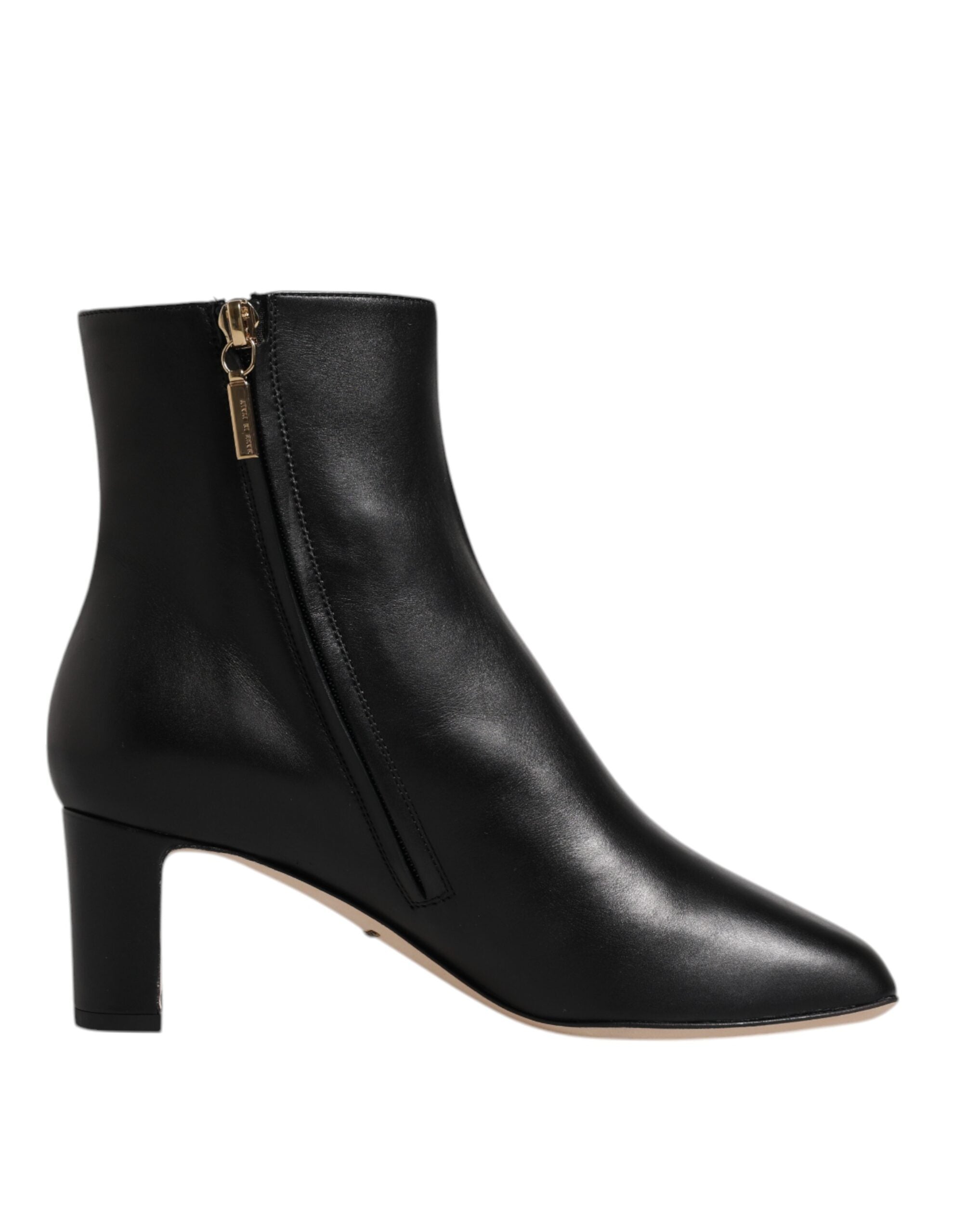 Dolce &amp; Gabbana Black Jackie Læder Mid Calf Boots Sko