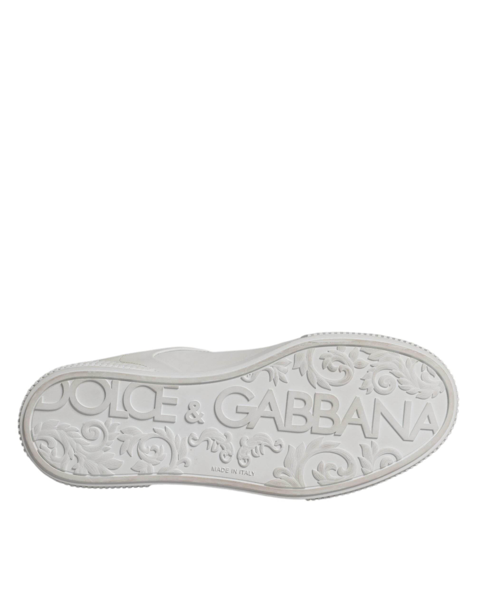Dolce & Gabbana White Miami Leather Low Top Sneakers Shoes - Hilstor