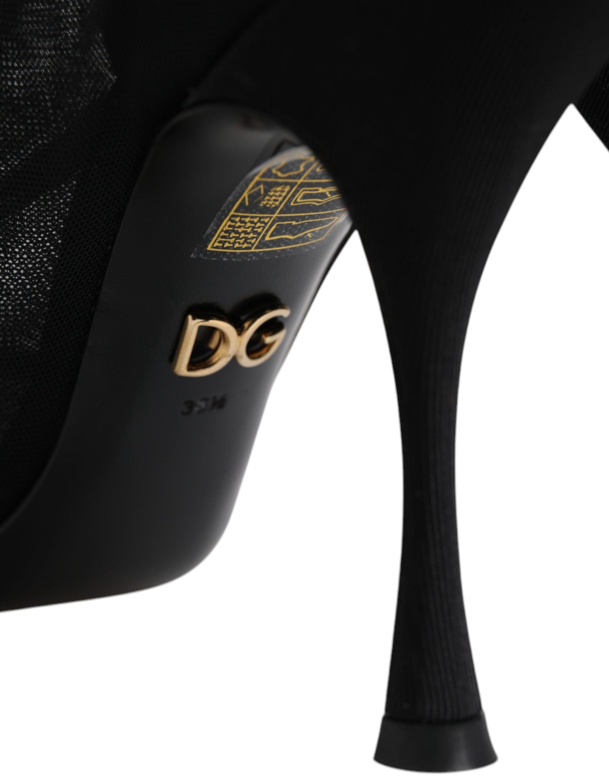 Dolce &amp; Gabbana Svarta Sidenstövlar i Stretchig Mesh