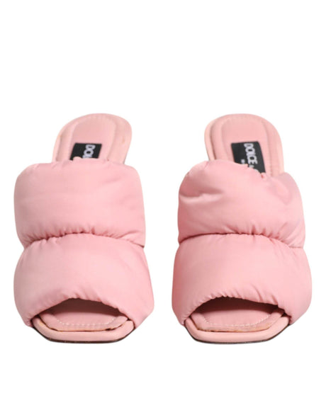 Dolce & Gabbana Pink Quilted DG Heel Slide Sandals Shoes - Hilstor
