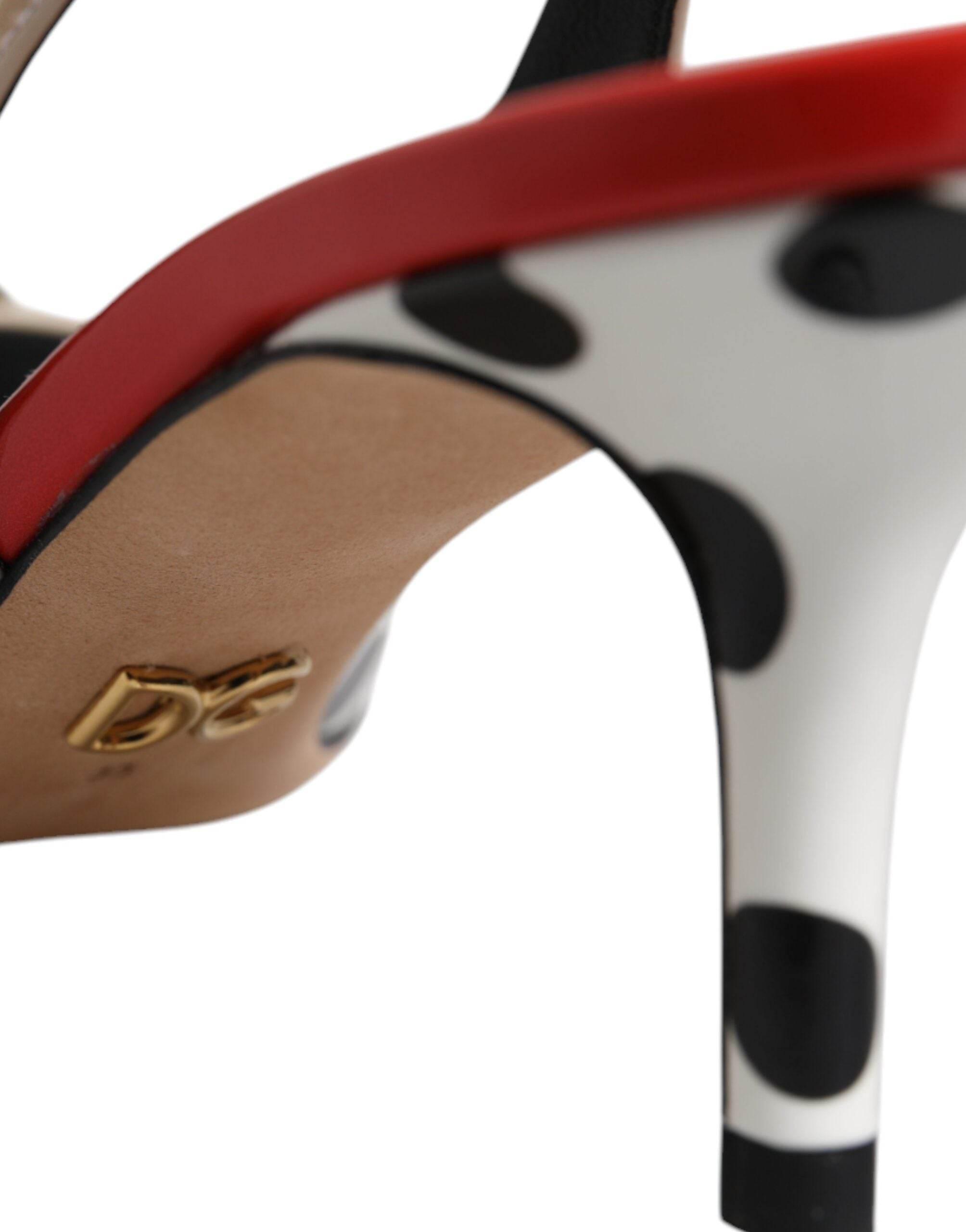 Dolce & Gabbana Multicolor Leather Crystal Heels Slingback Shoes - Hilstor