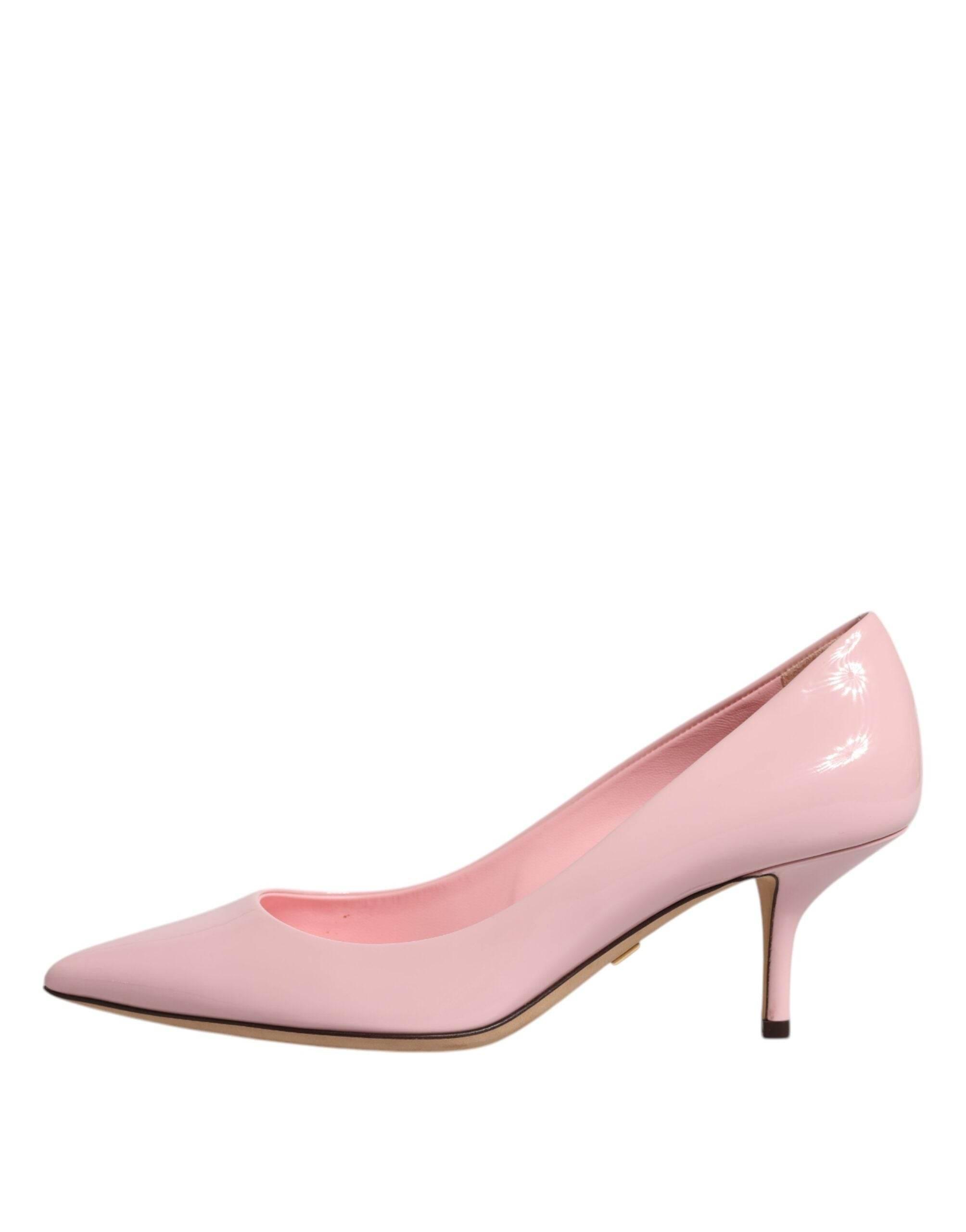 Dolce & Gabbana Light Pink Patent Leather Heels Pumps Shoes - Hilstor