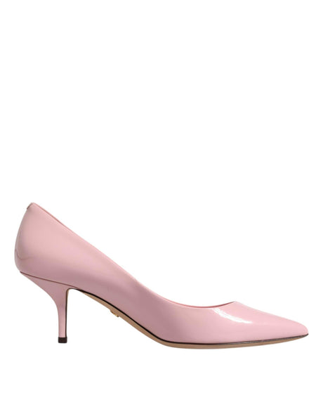 Dolce & Gabbana Light Pink Patent Leather Heels Pumps Shoes - Hilstor