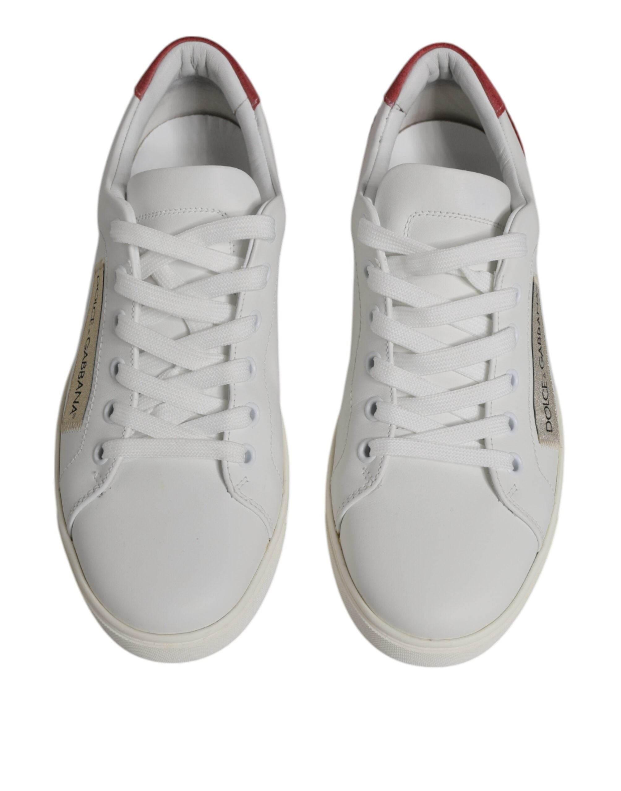 Dolce & Gabbana White London Calf Leather Sneakers Shoes - Hilstor