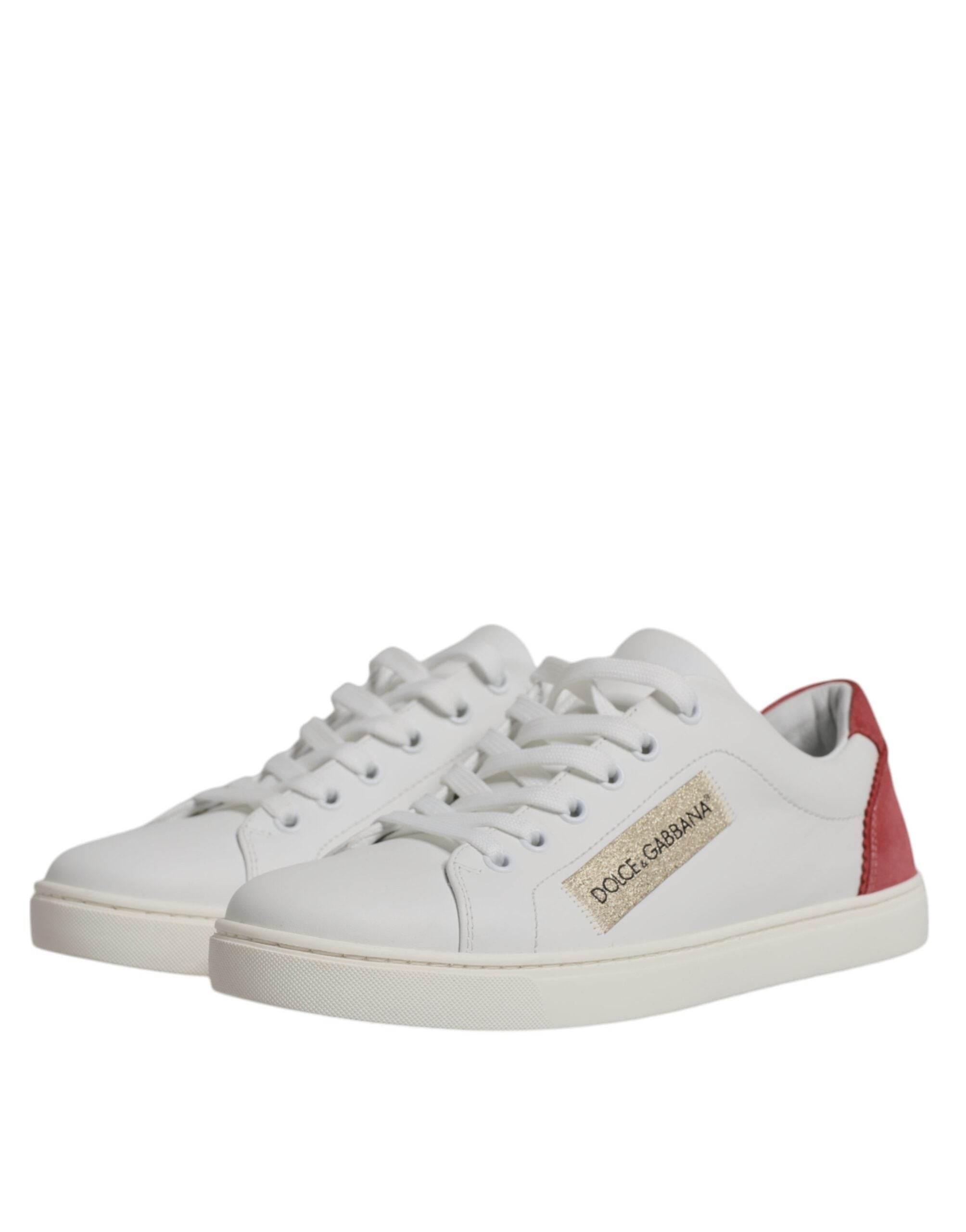 Dolce & Gabbana White London Calf Leather Sneakers Shoes - Hilstor