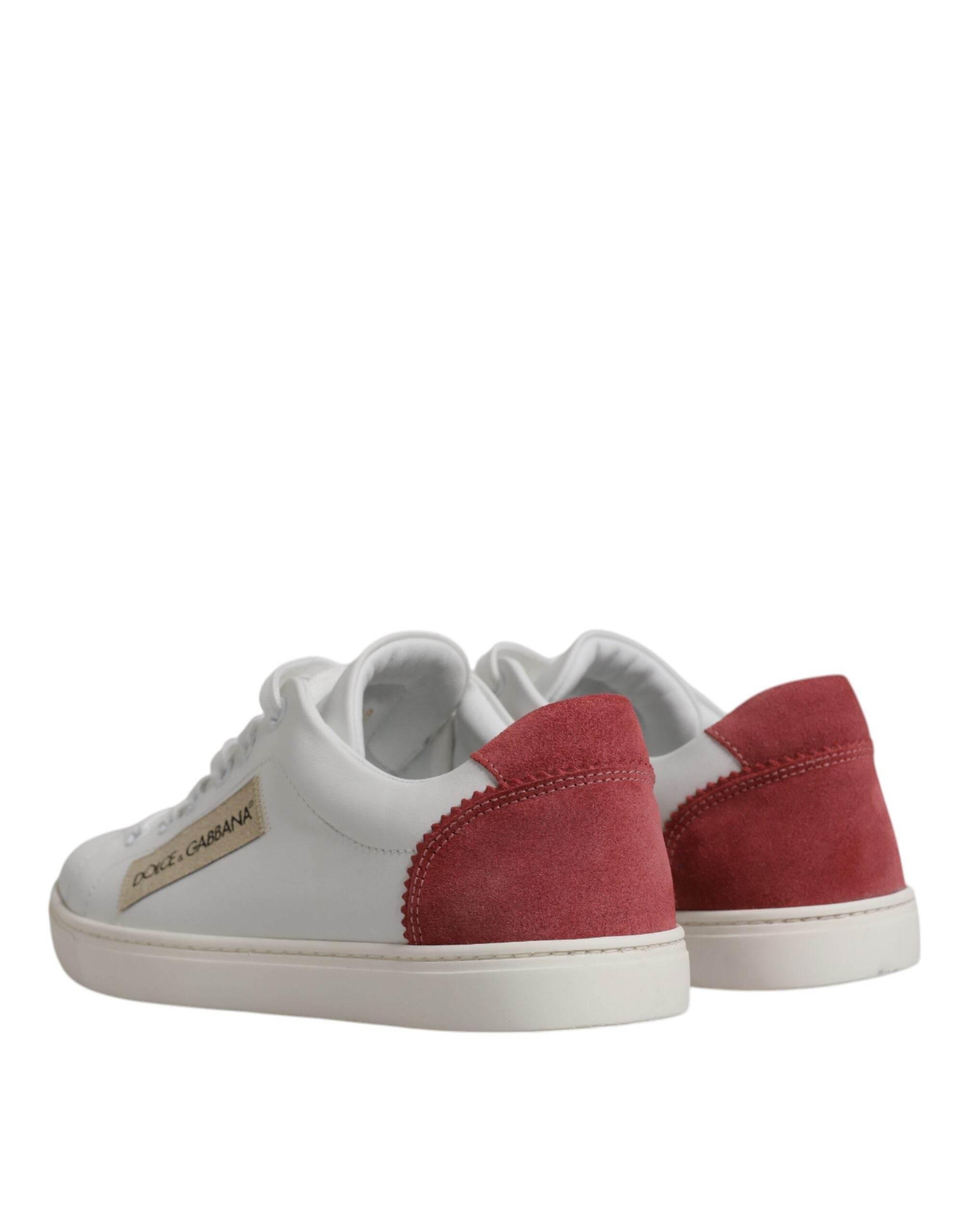Dolce & Gabbana White London Calf Leather Sneakers Shoes - Hilstor