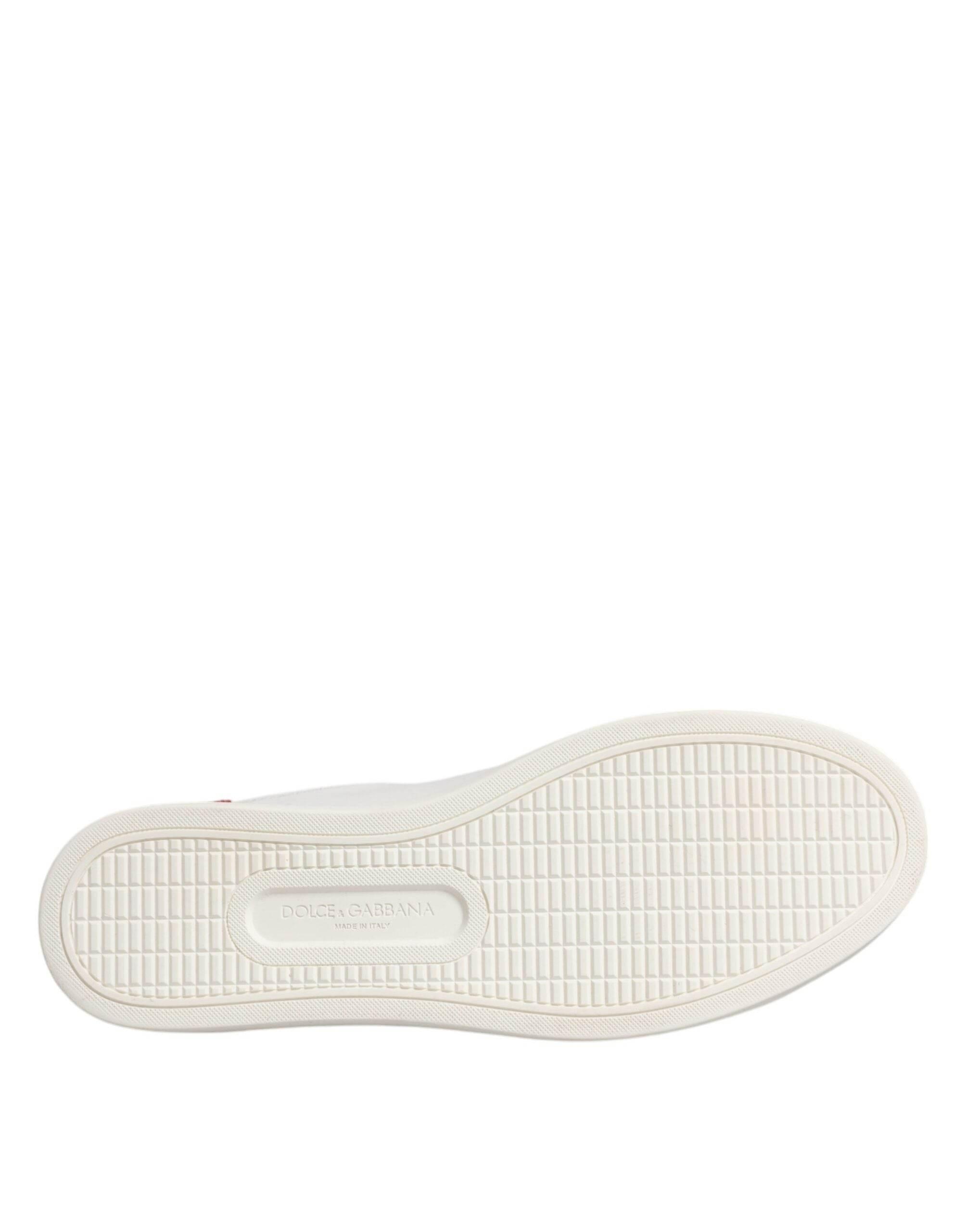 Dolce & Gabbana White London Calf Leather Sneakers Shoes - Hilstor