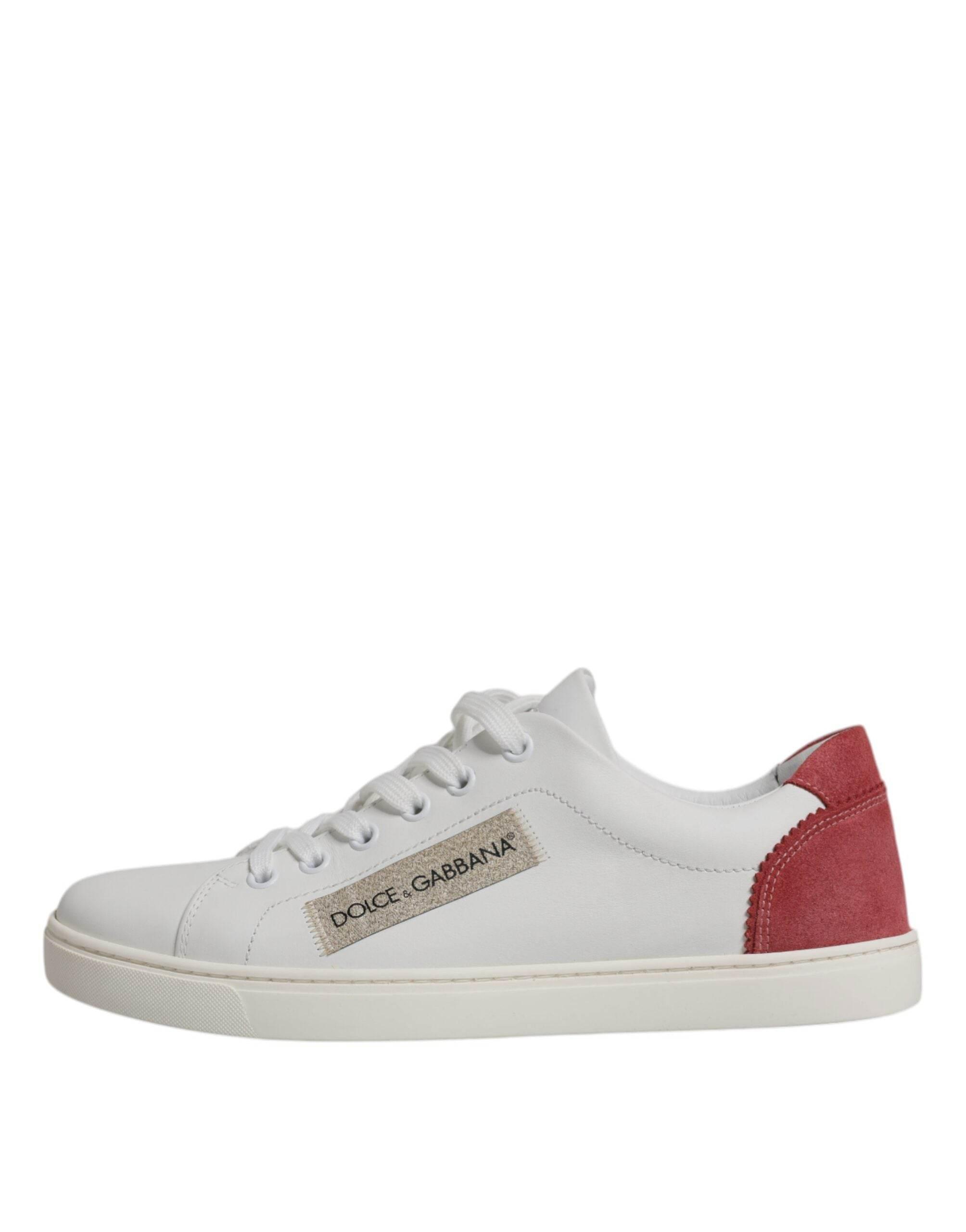 Dolce & Gabbana White London Calf Leather Sneakers Shoes - Hilstor