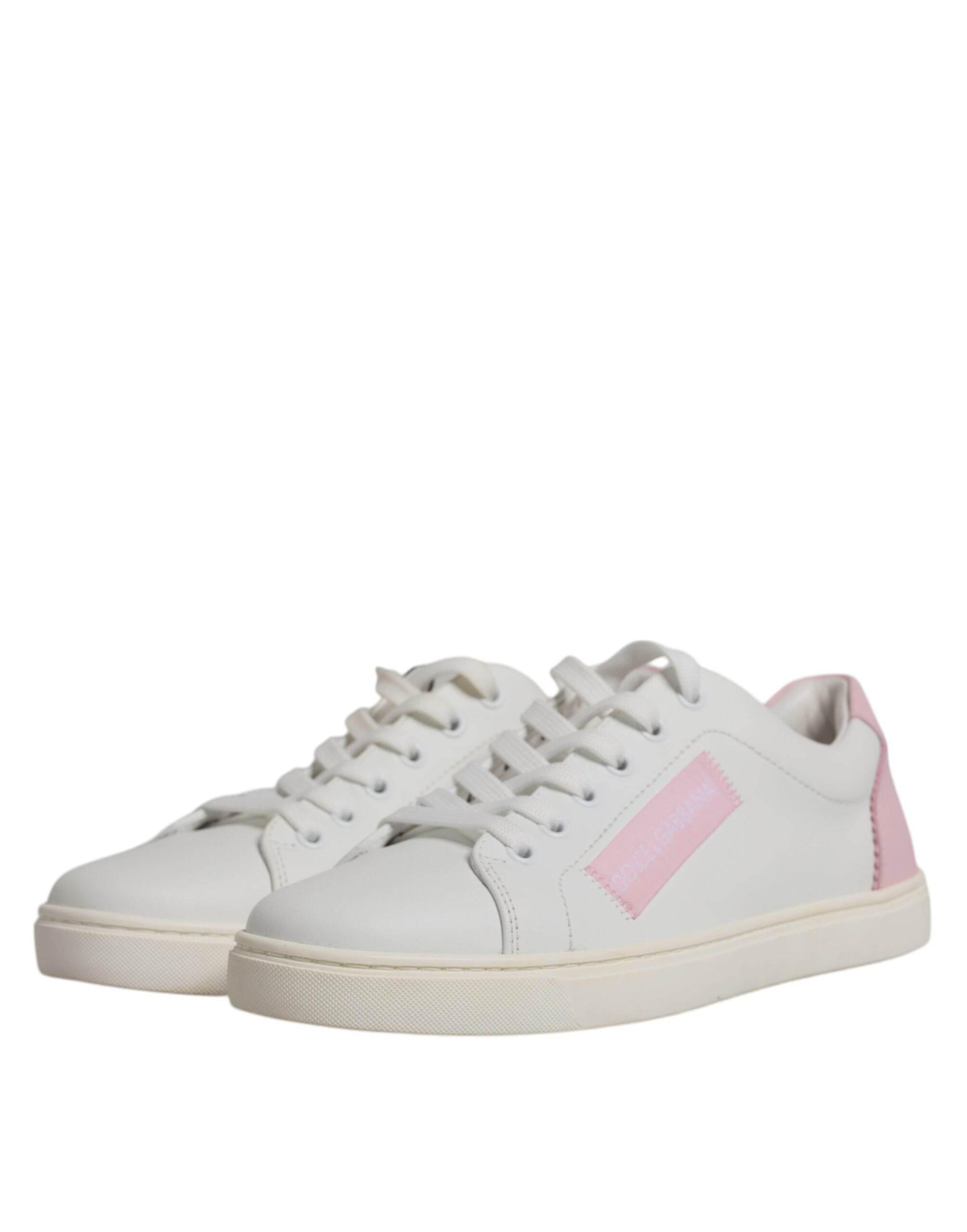 Dolce & Gabbana White Classic Calf Leather Sneakers Shoes - Hilstor