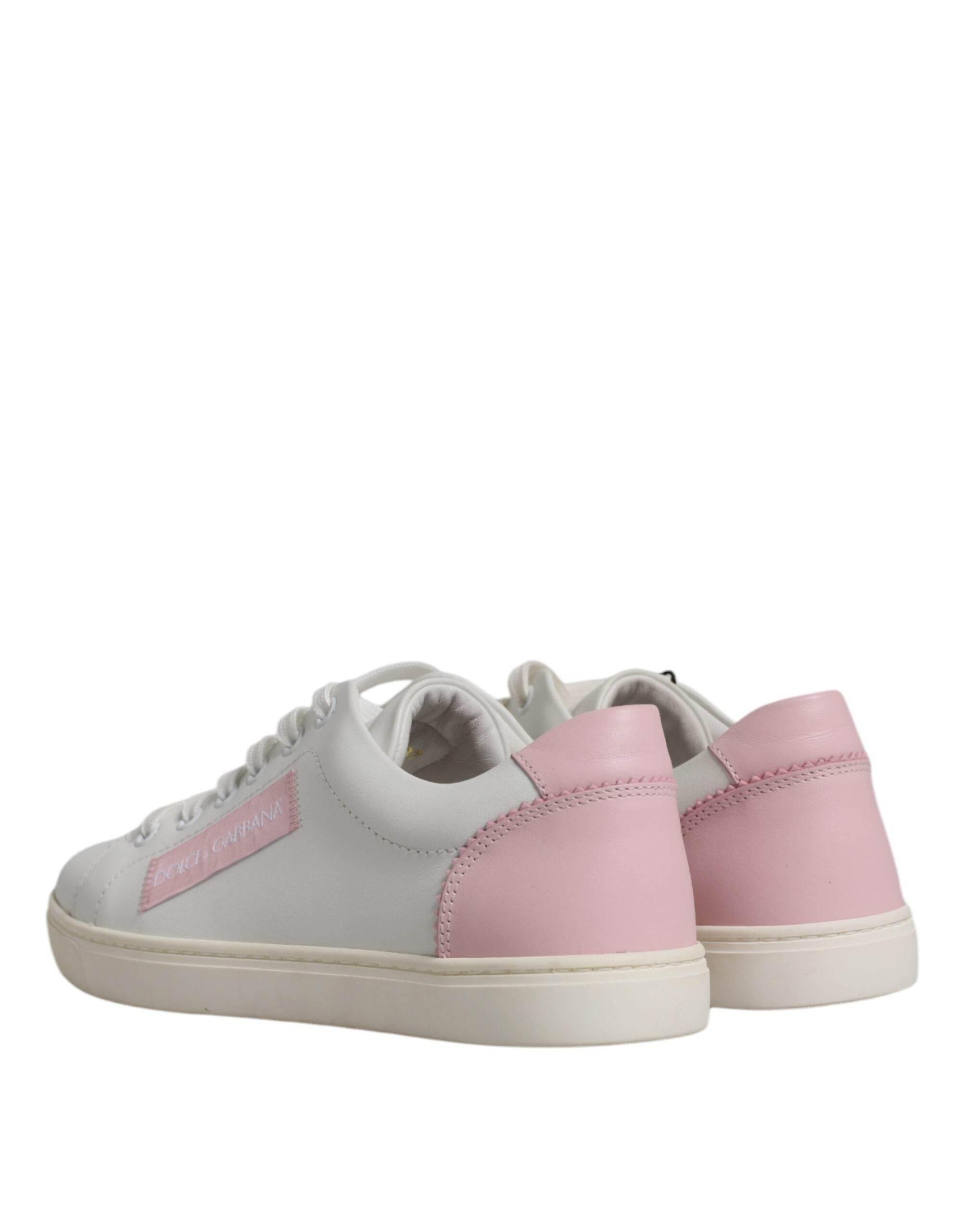 Dolce & Gabbana White Classic Calf Leather Sneakers Shoes - Hilstor